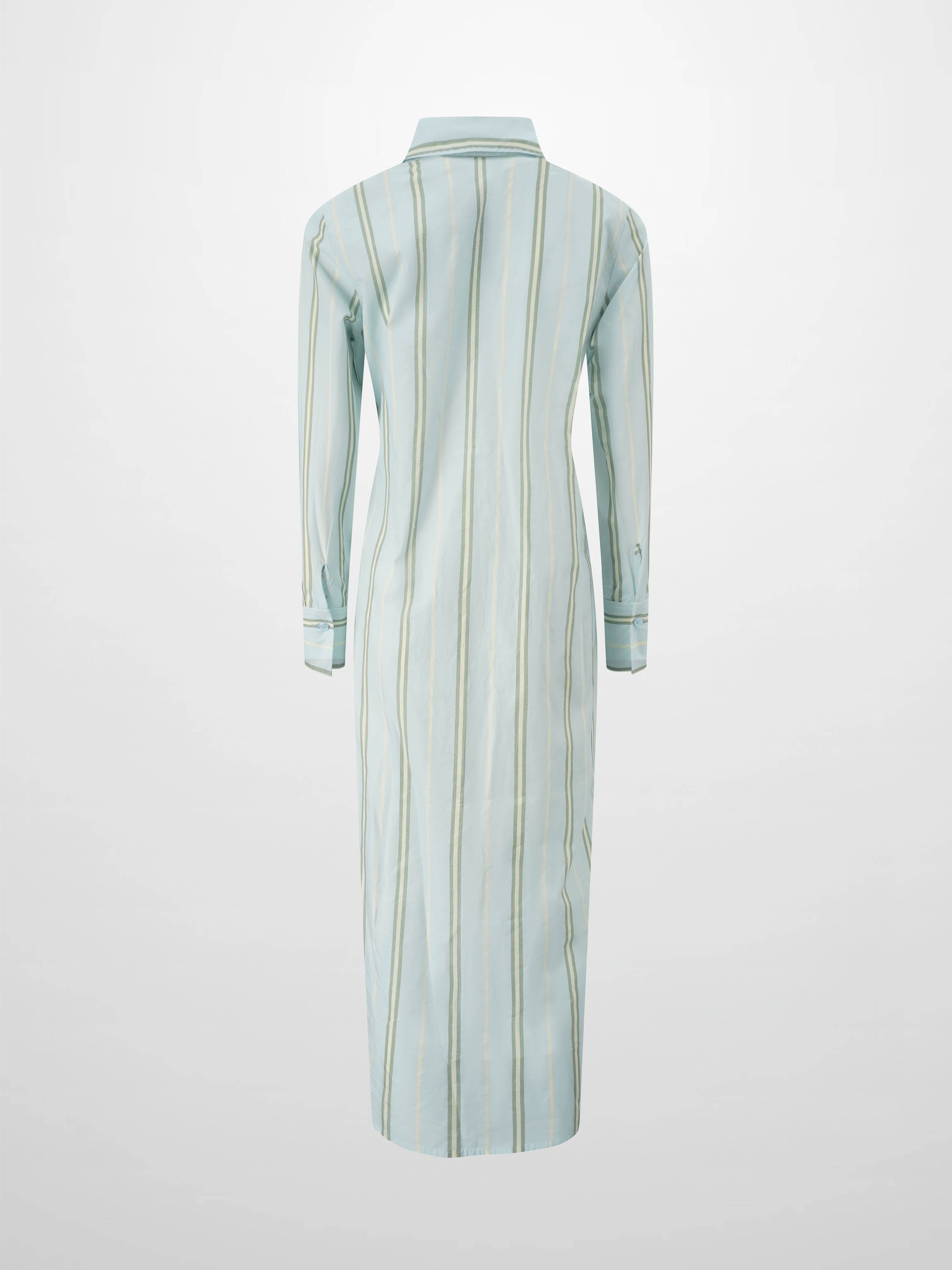 Side Tie Shirtdress-Stripe