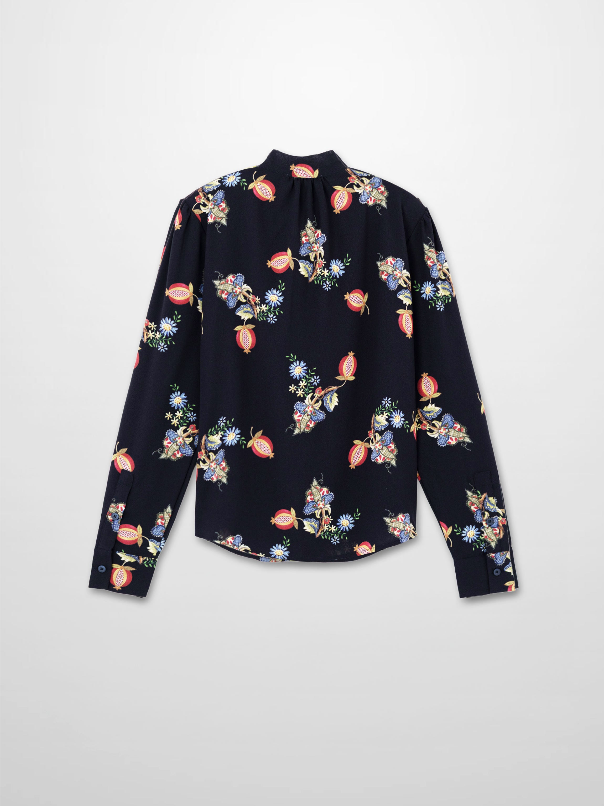 Bow Blouse-Pomegranate Floral