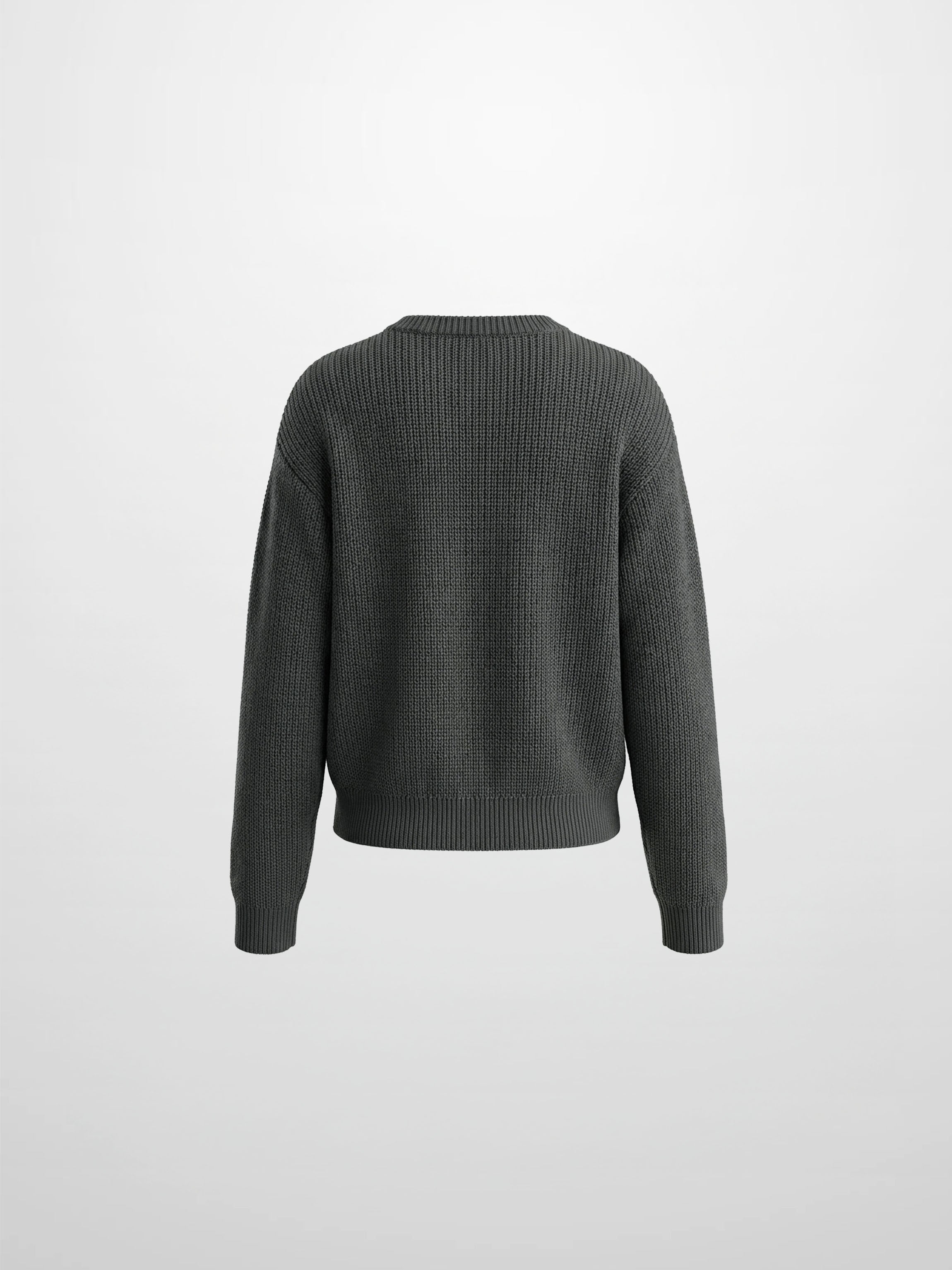 Embroidered Bow Sweater - Grey/Burgundy