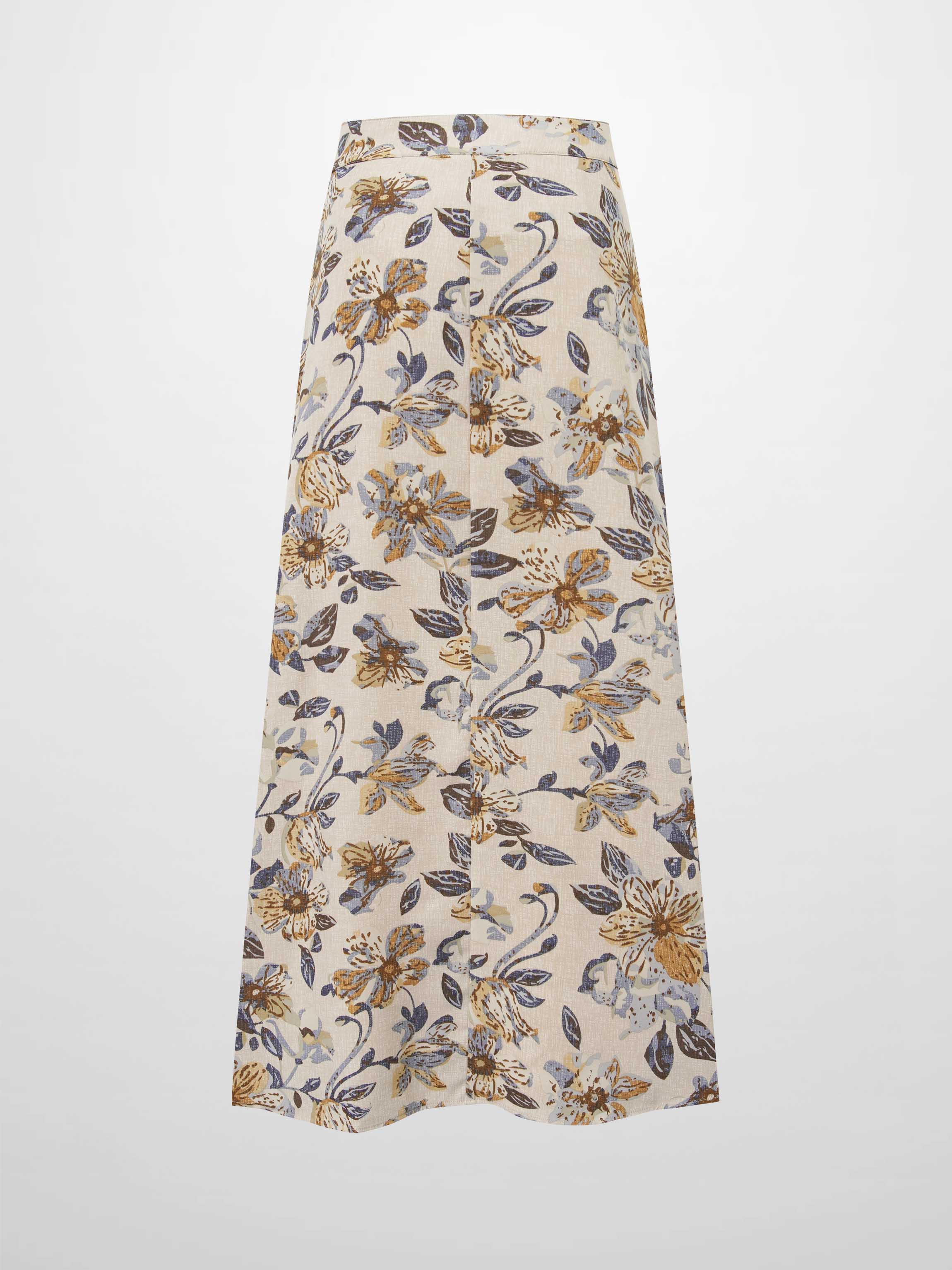 Gathered Overlay Skirt-Oatmeal Floral
