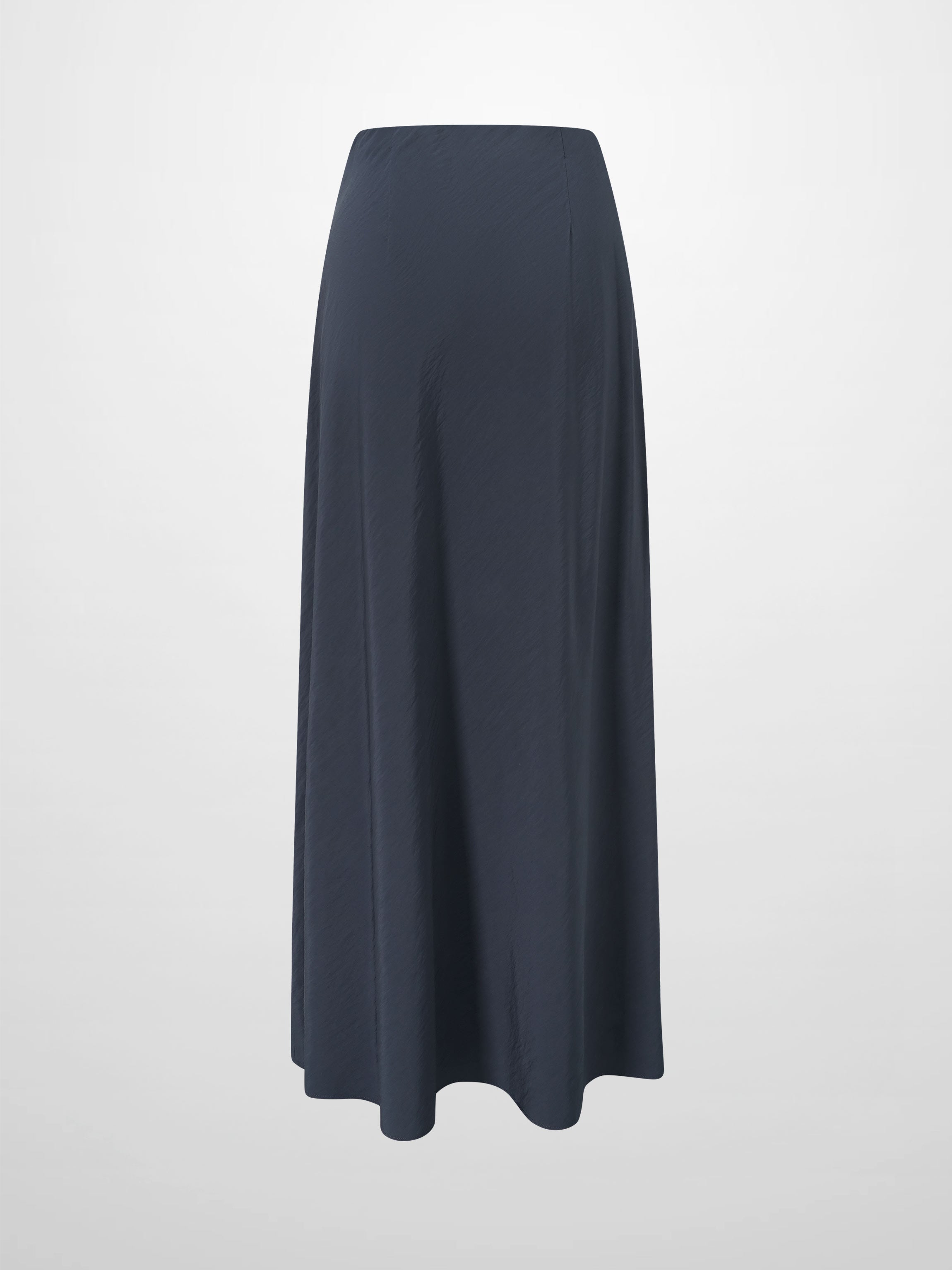 Crinkle Cotton Skirt 37"-Navy