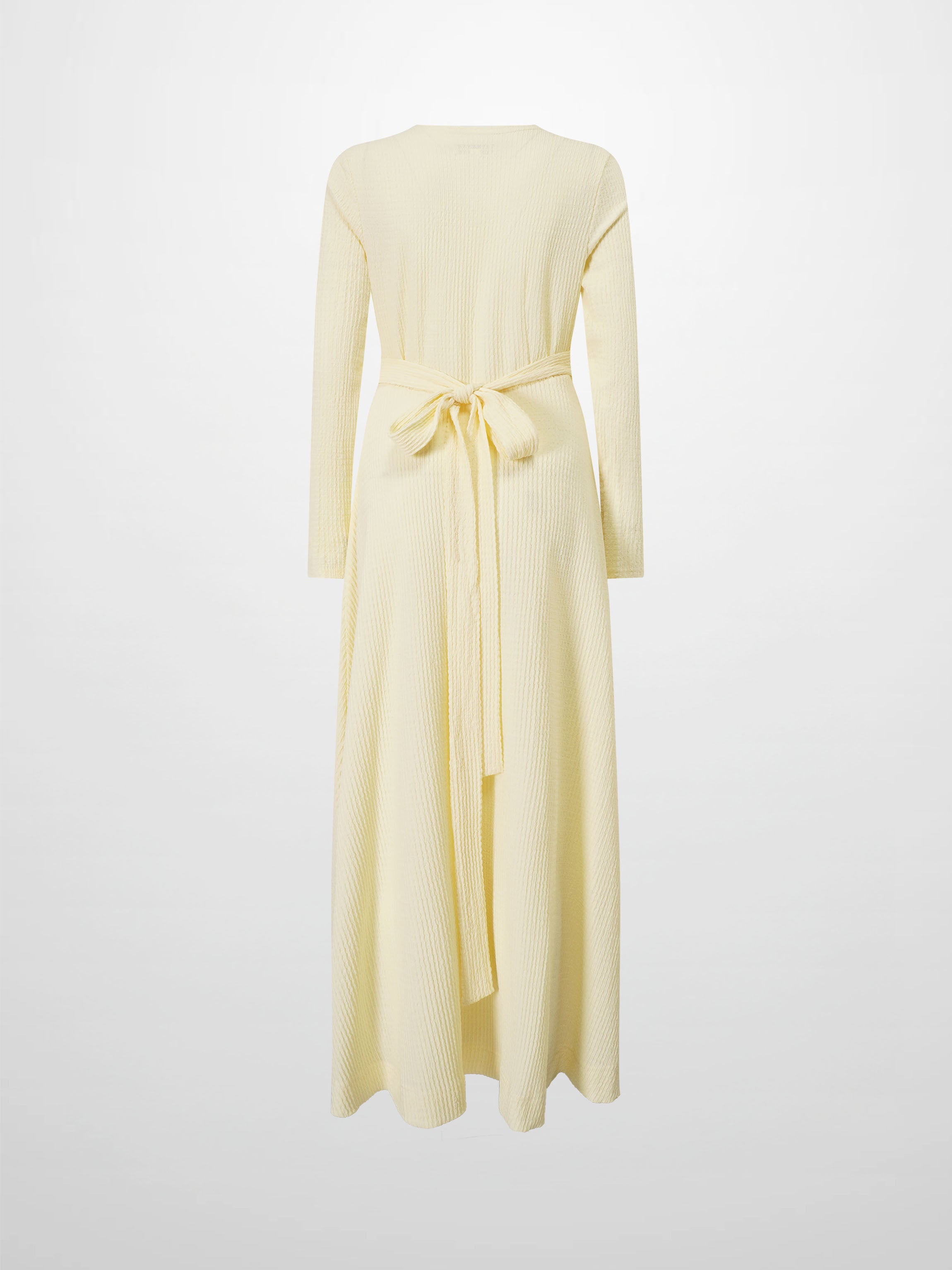 Textured Wrap Maxi Dress-Soft Yellow