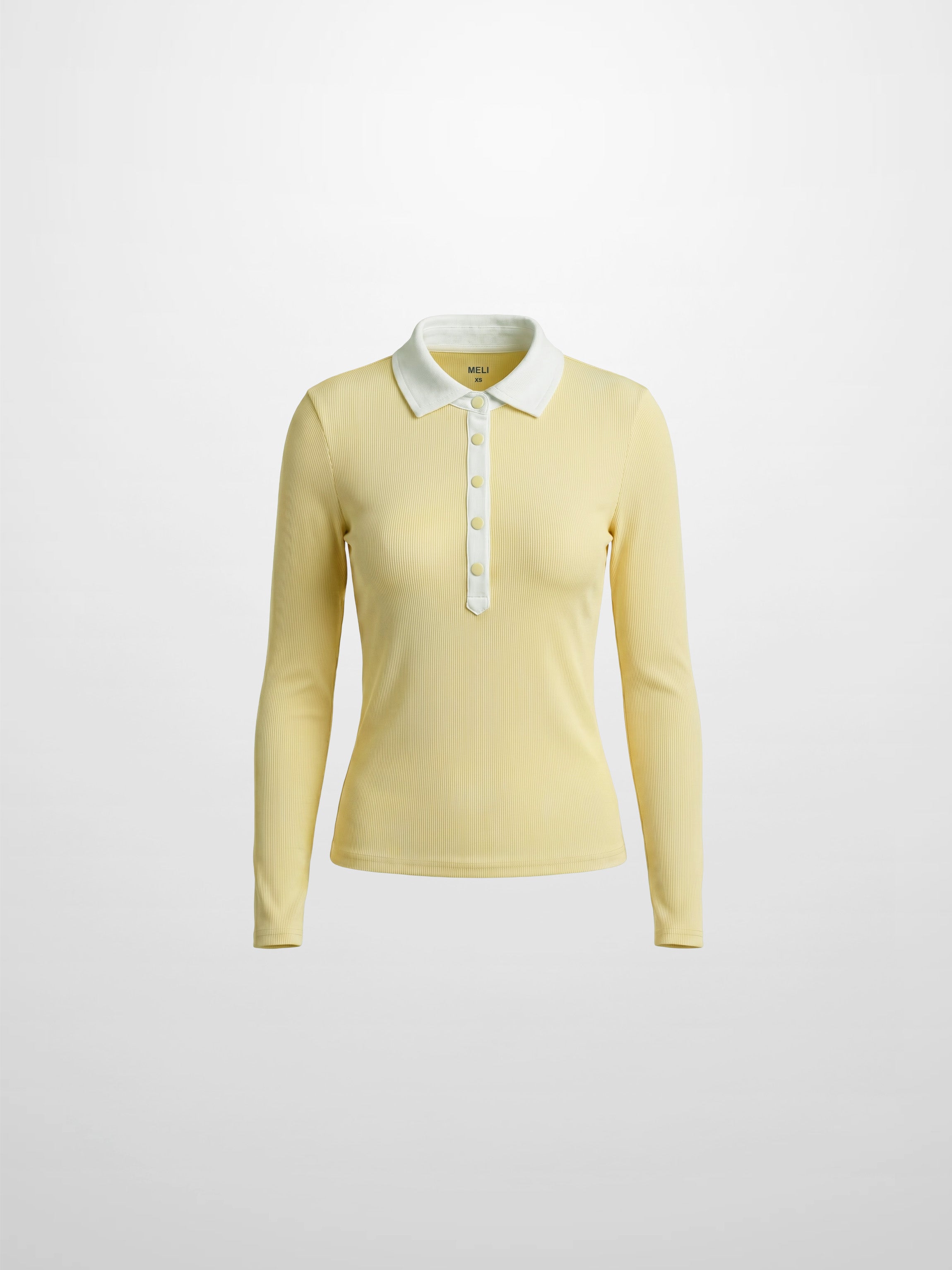 White Collar Polo-Butter Yellow