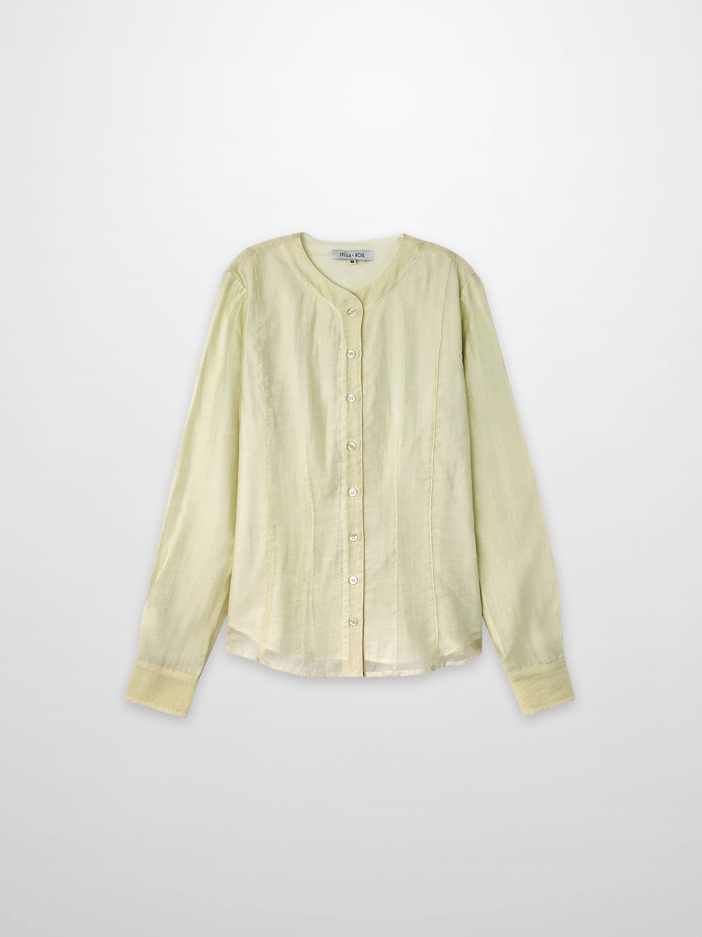 High V Neck Blouse-Mint