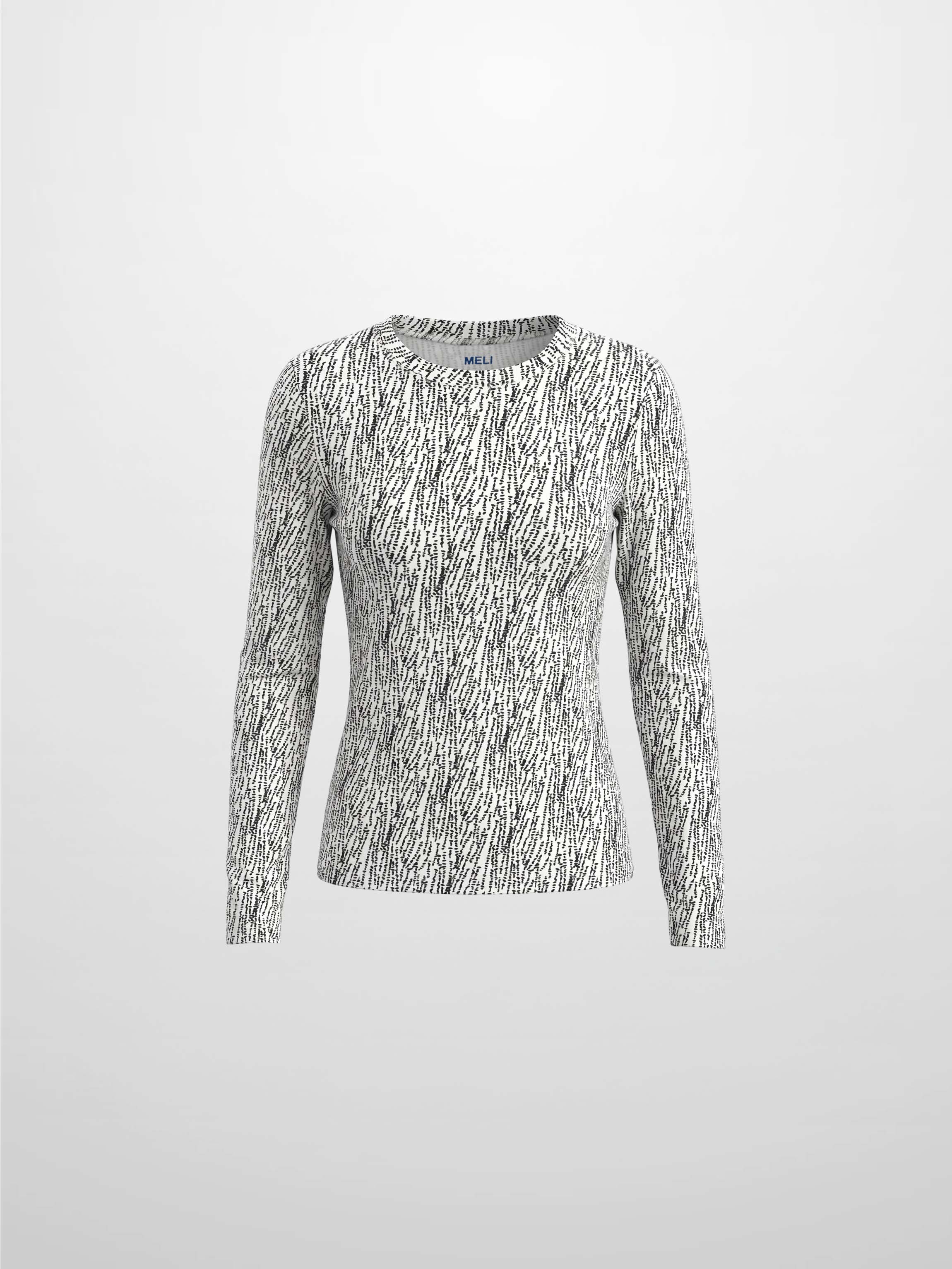 Basic Printed T-shirt-Black and White Speckled
