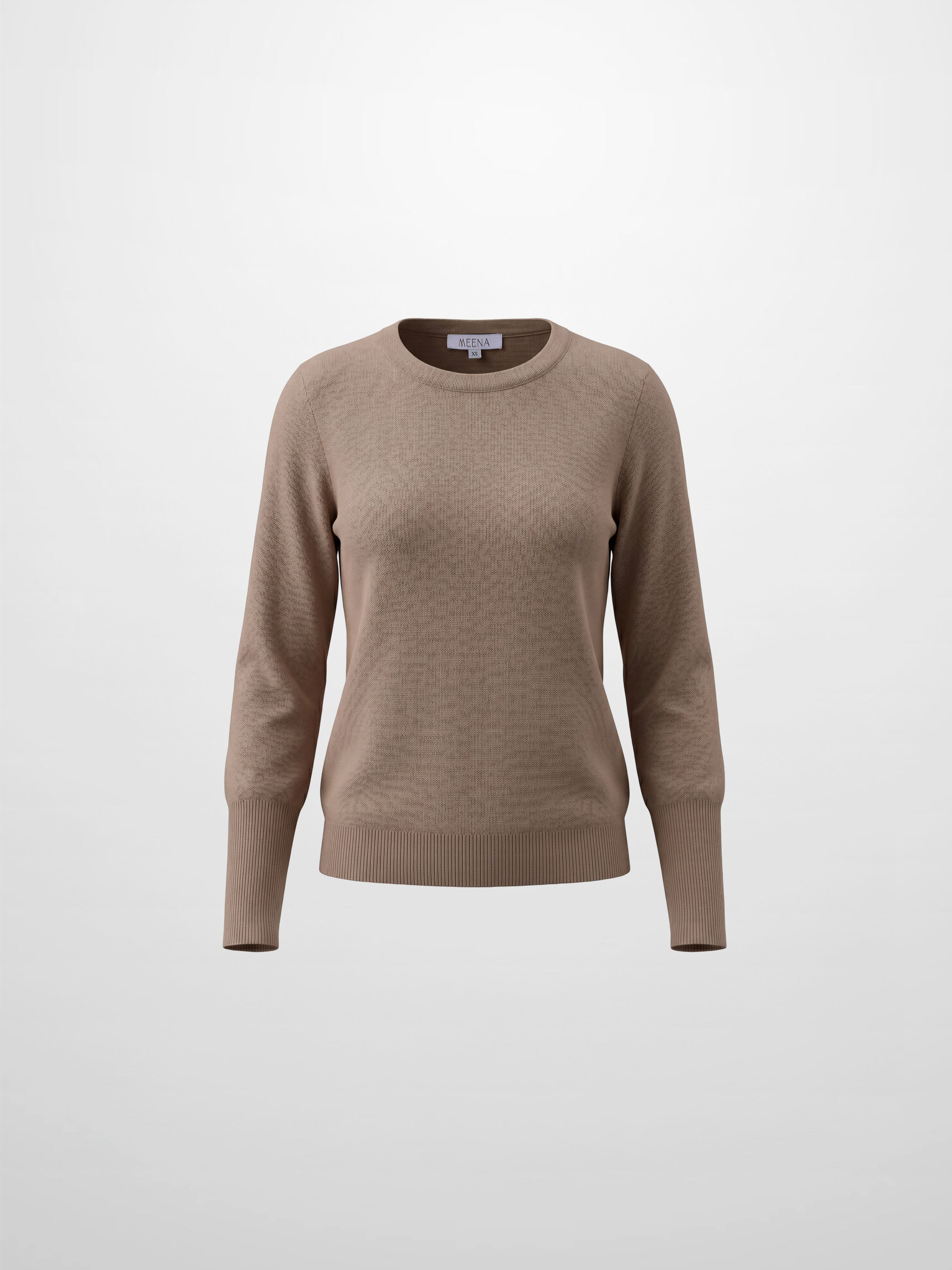 High Cuff Crew Sweater-Latte
