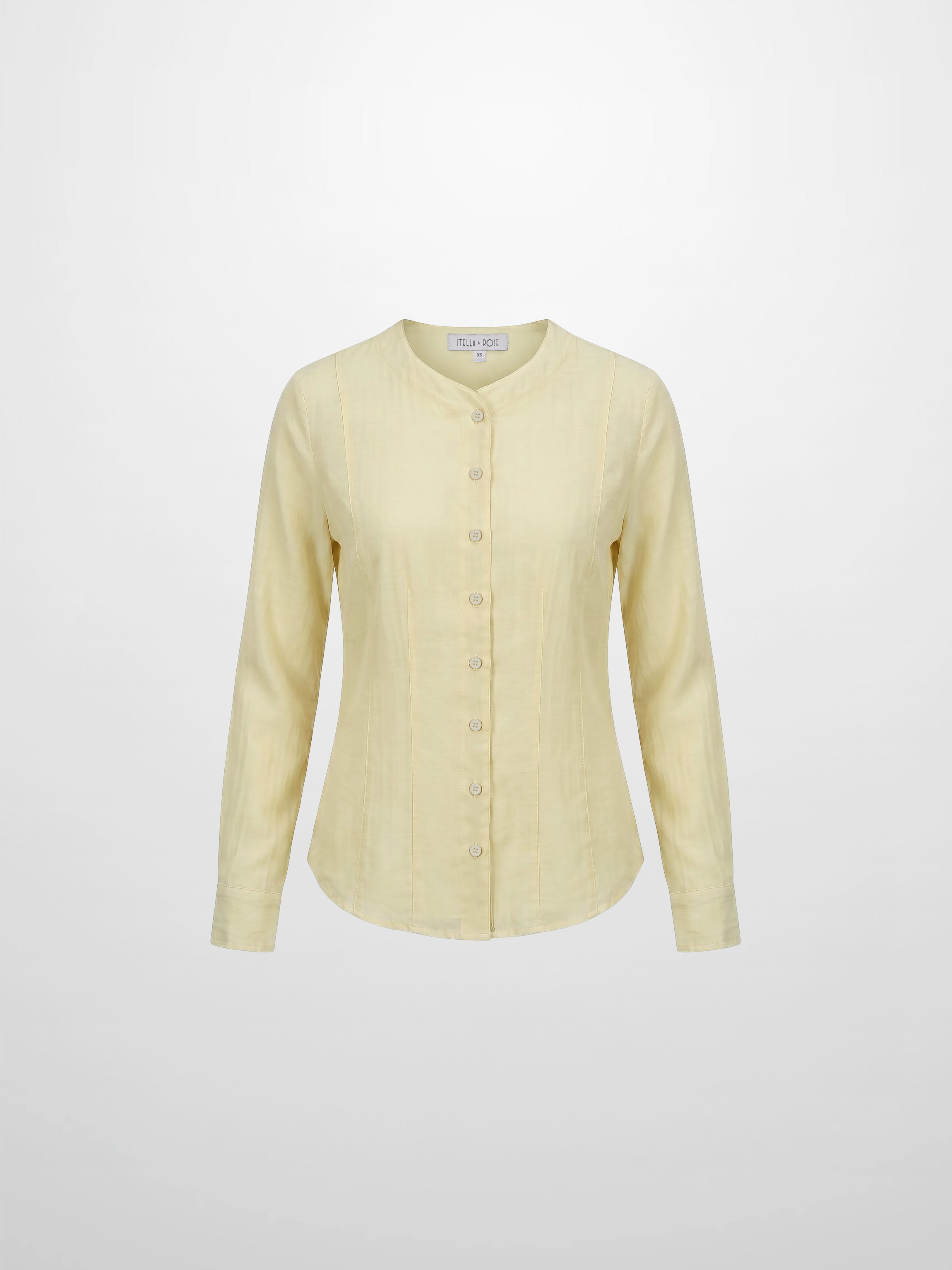High V Neck Blouse-Cream