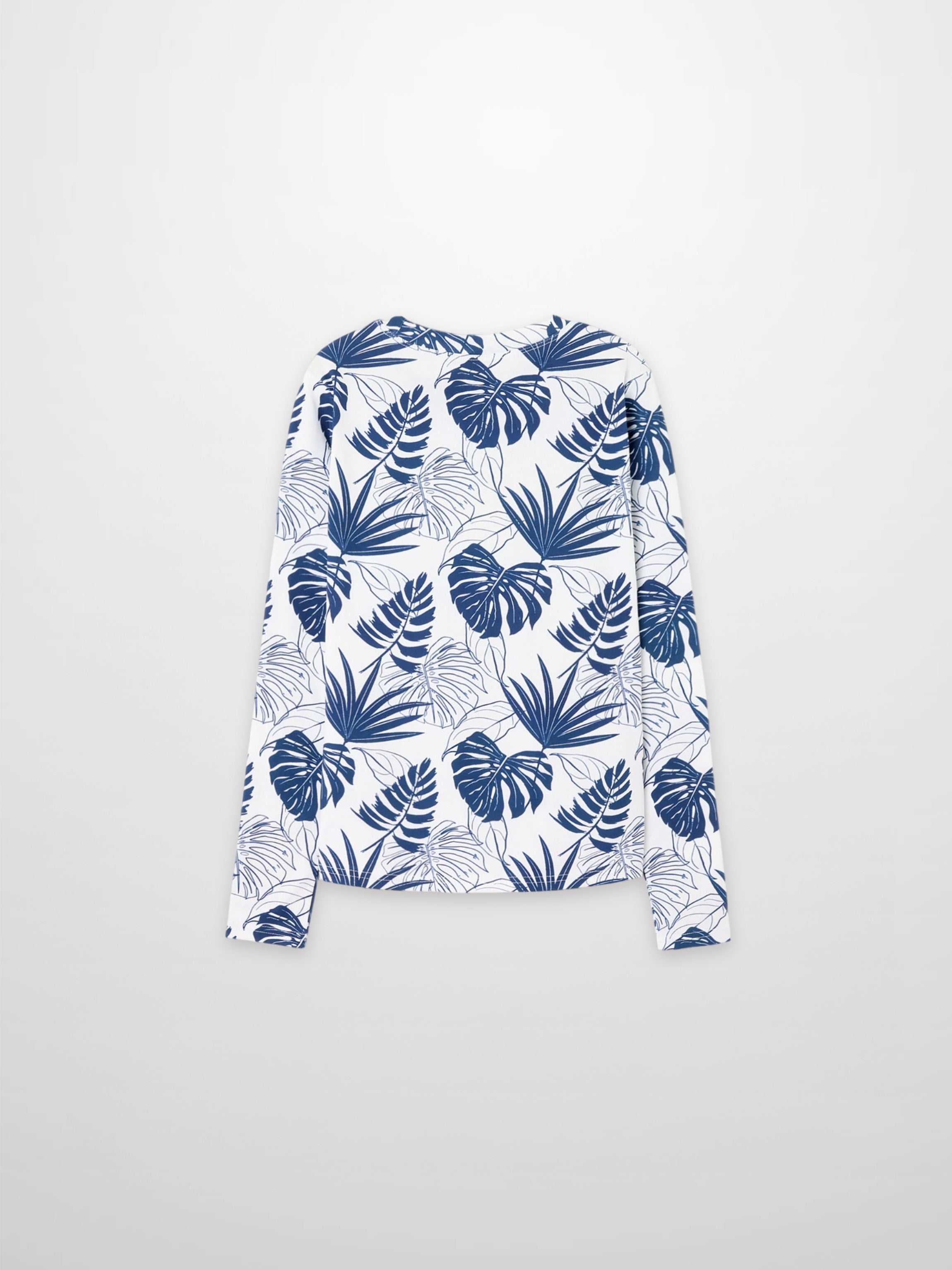 Basic Printed T-shirt-Navy Palm