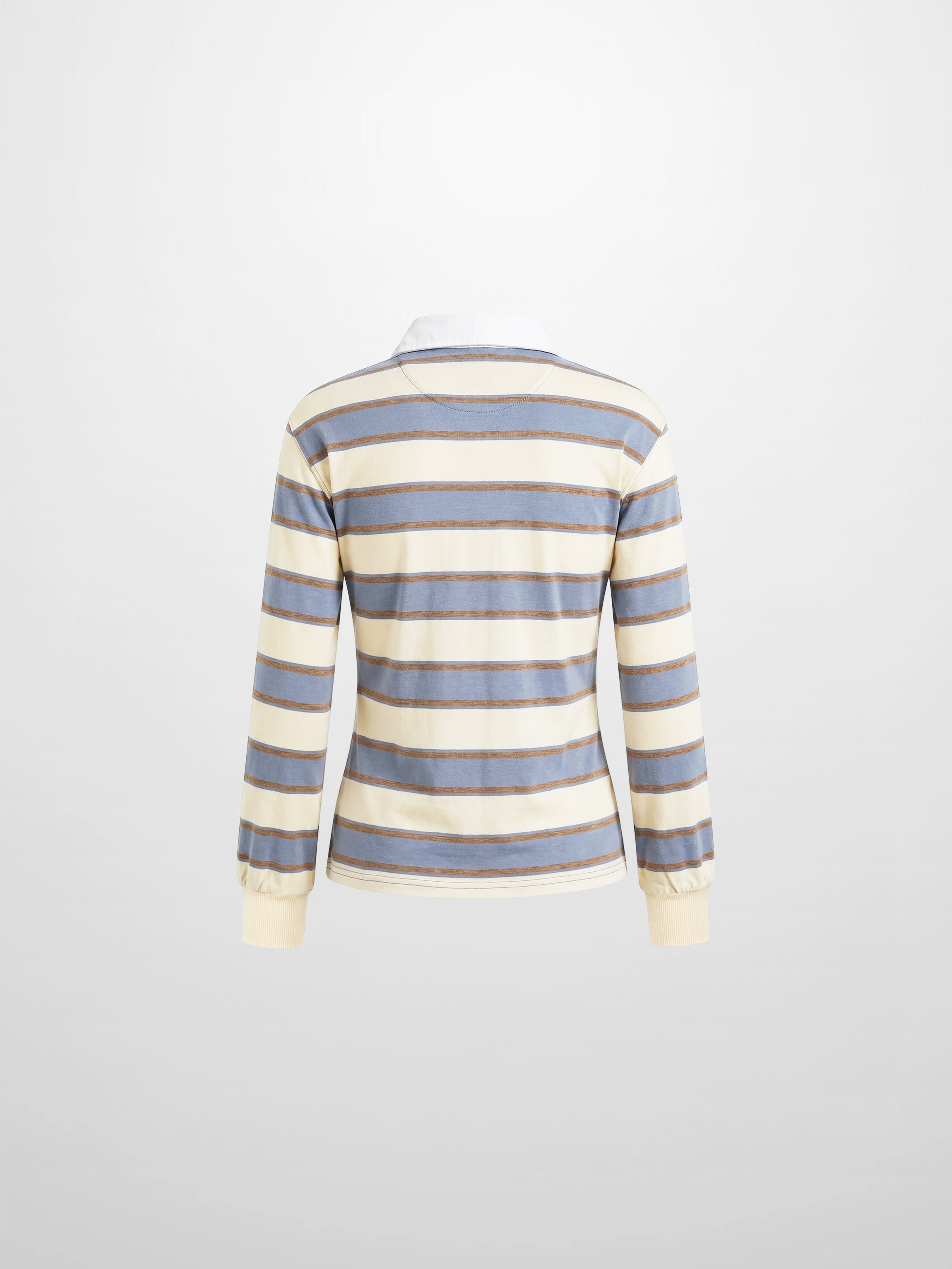 Wide Stripe Rugby T-Shirt-Light Blue Stripe