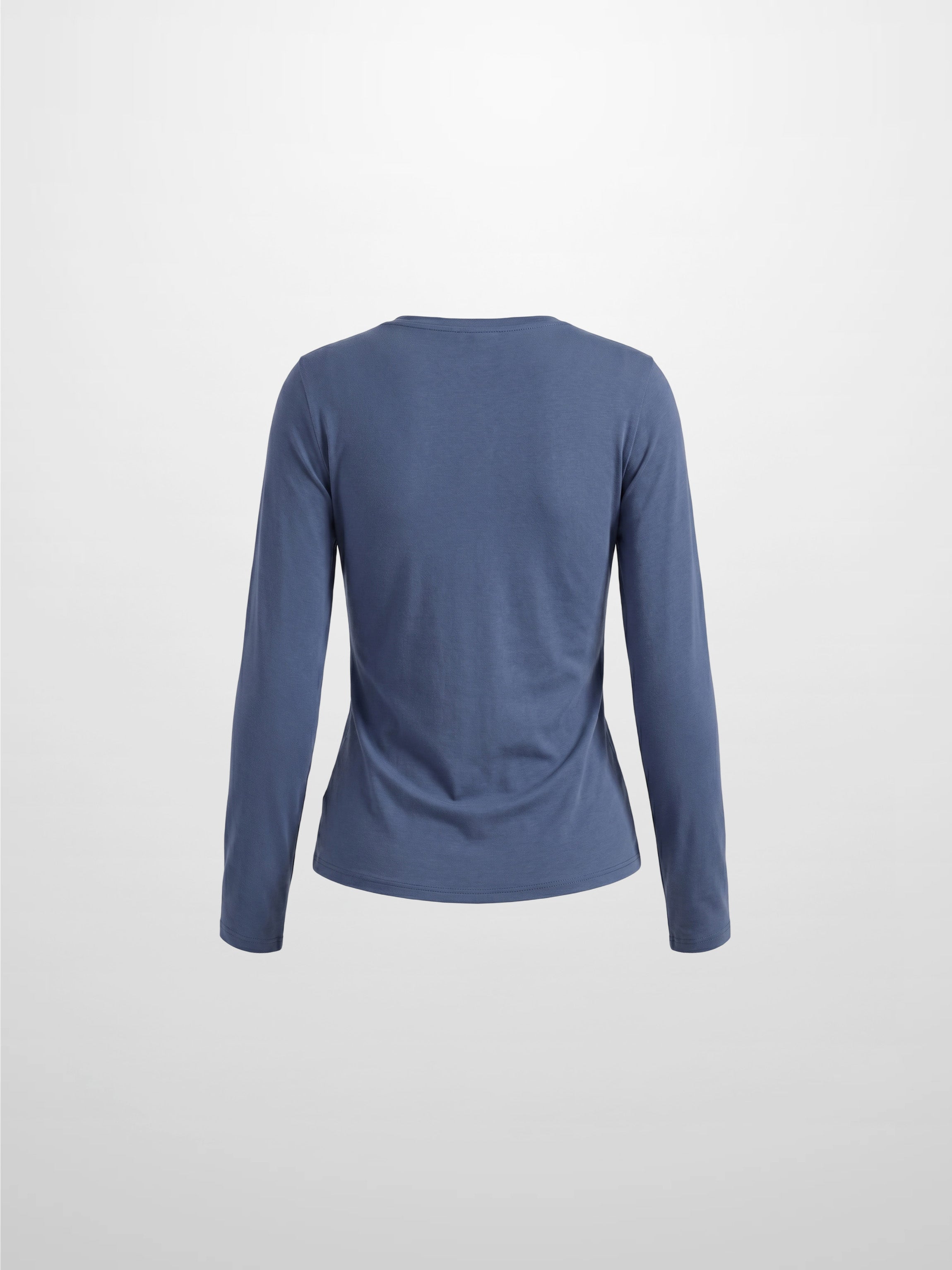Center Seam High V Tee-Denim Blue