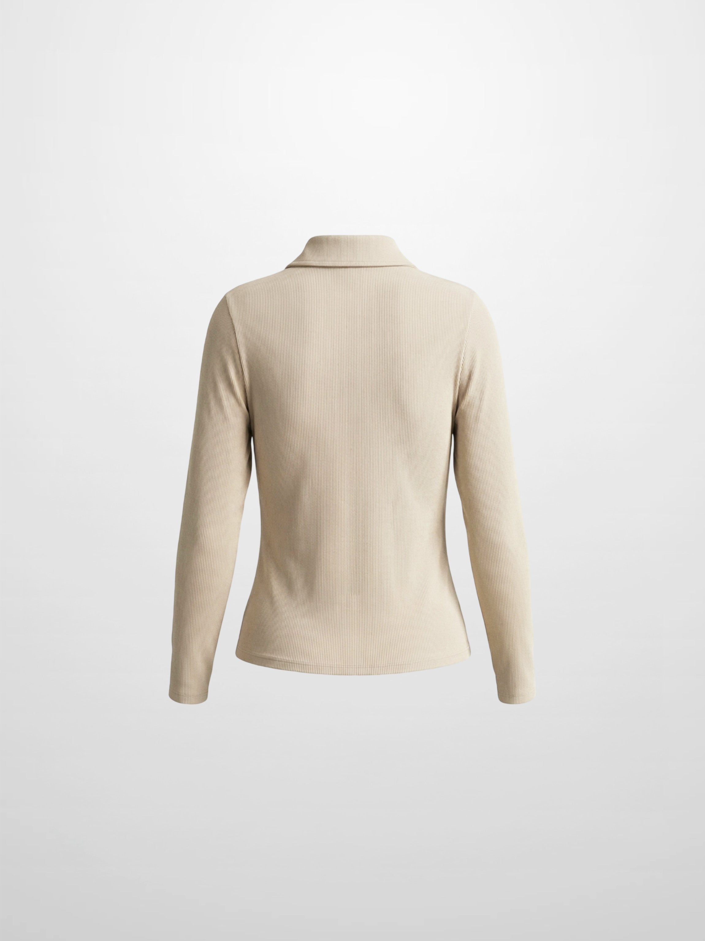 Ribbed Button Down Shirt-Taupe