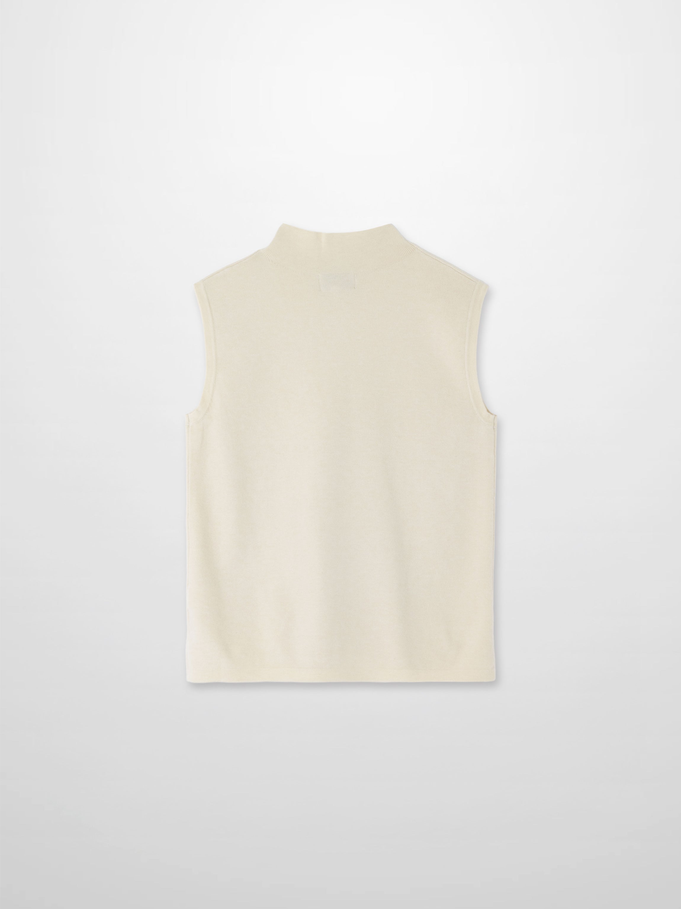 Sleeveless Mock Neck Sweater-Ivory