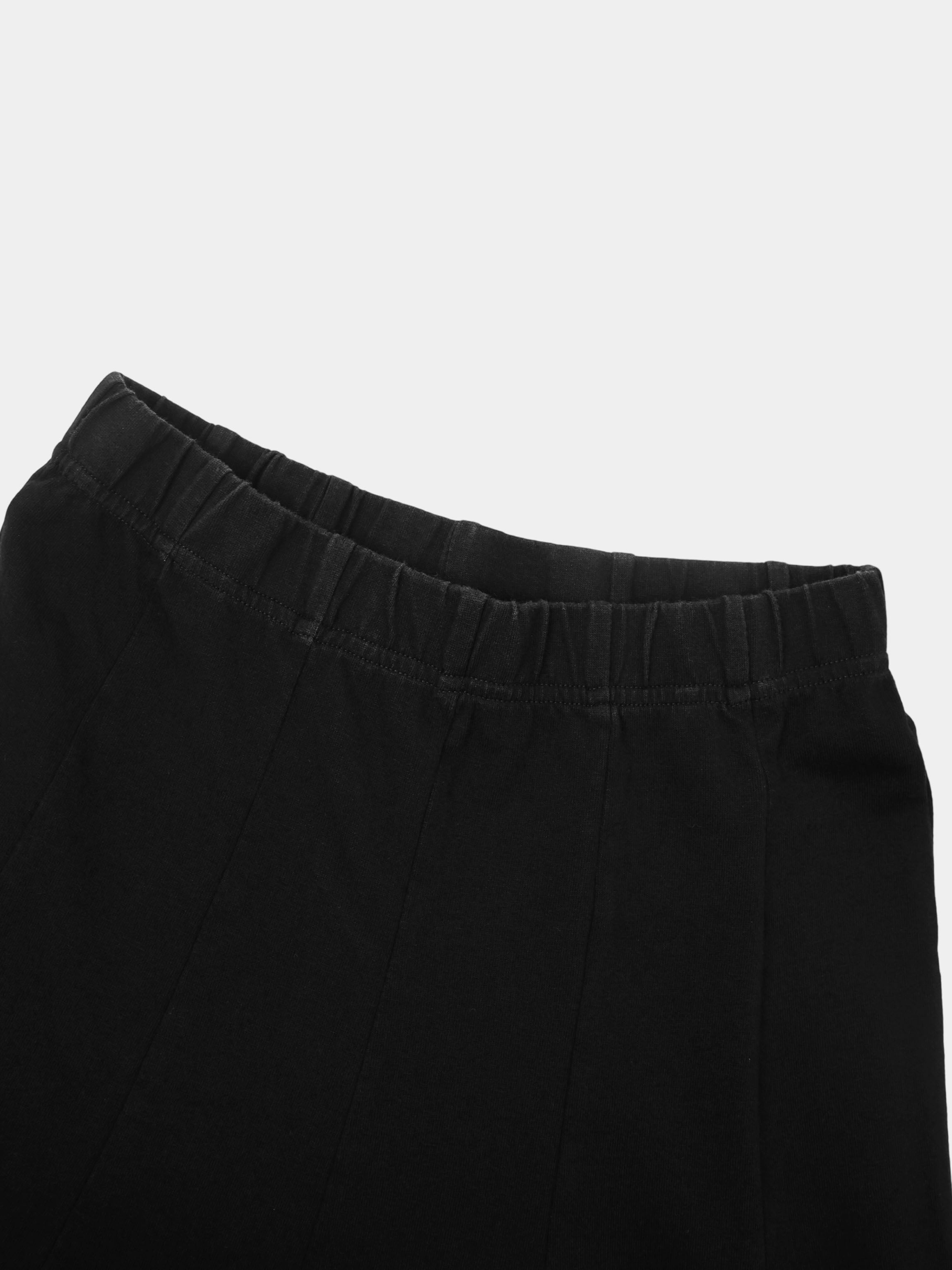Paneled Flare Skirt 35"-Solid Black