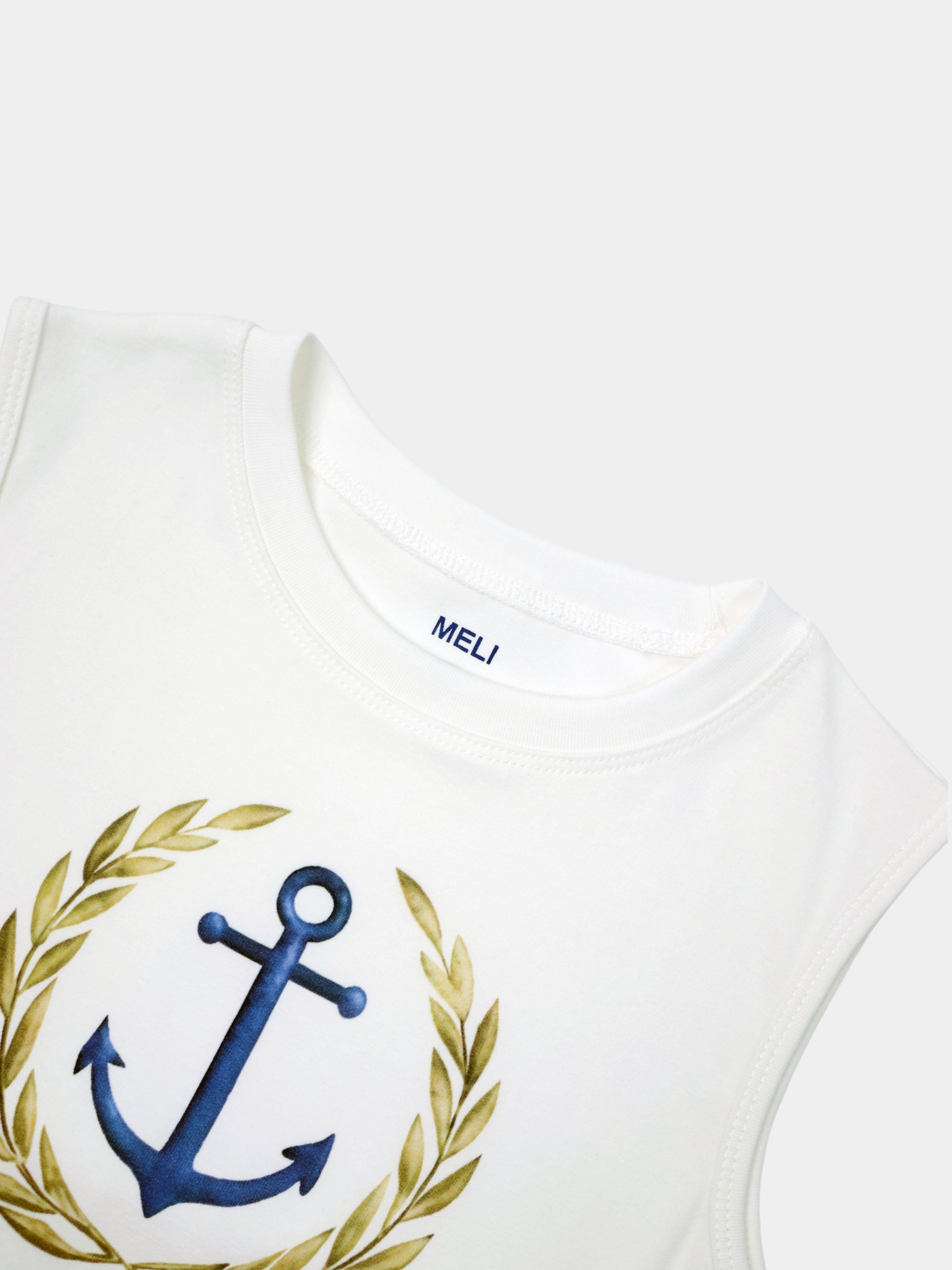 Sleeveless Tee-Sailor Emblem