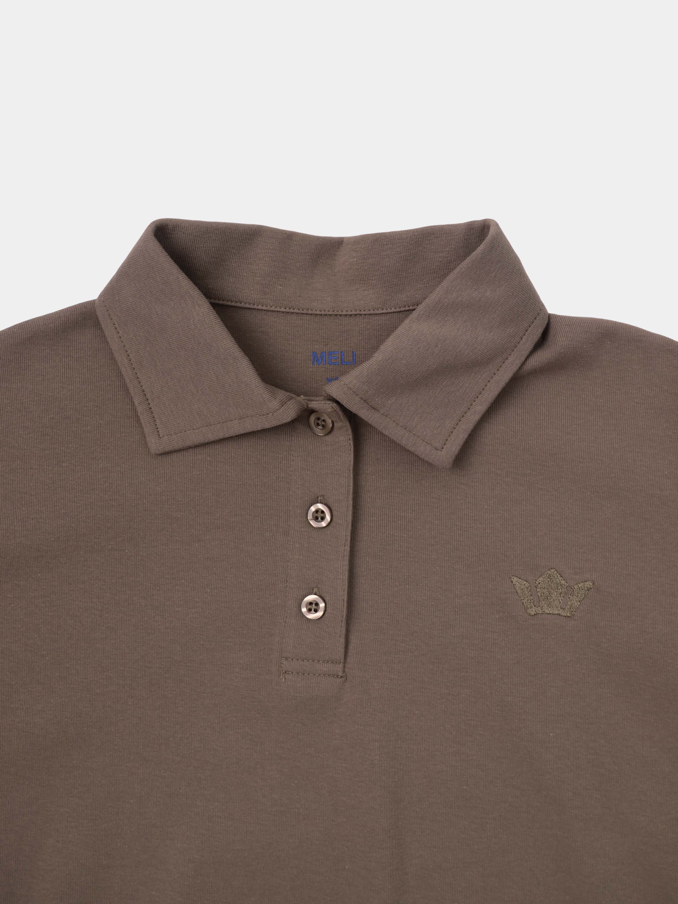 Collared Bomber Tee-Taupe