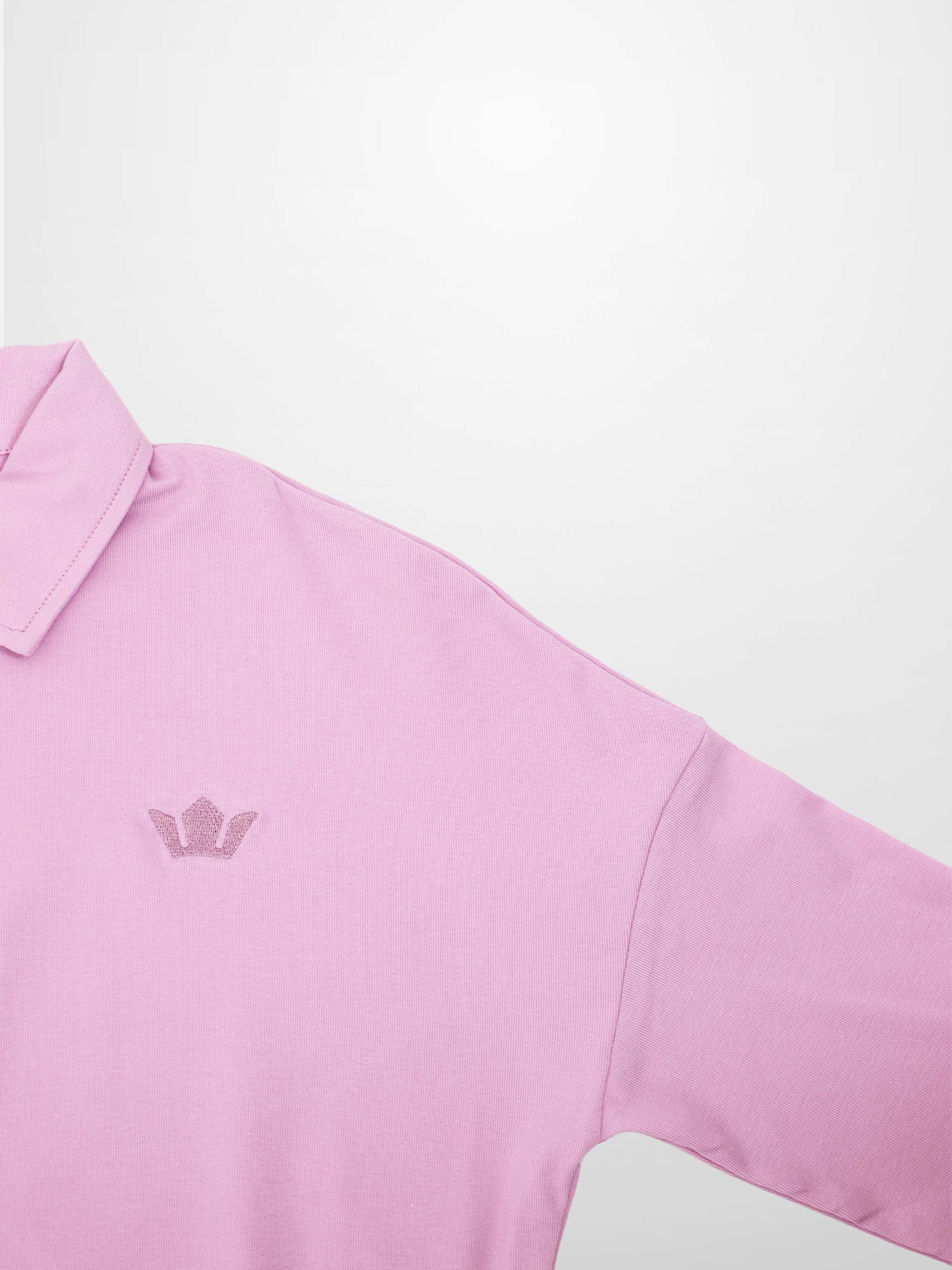 Collared Bomber Tee-Lilac