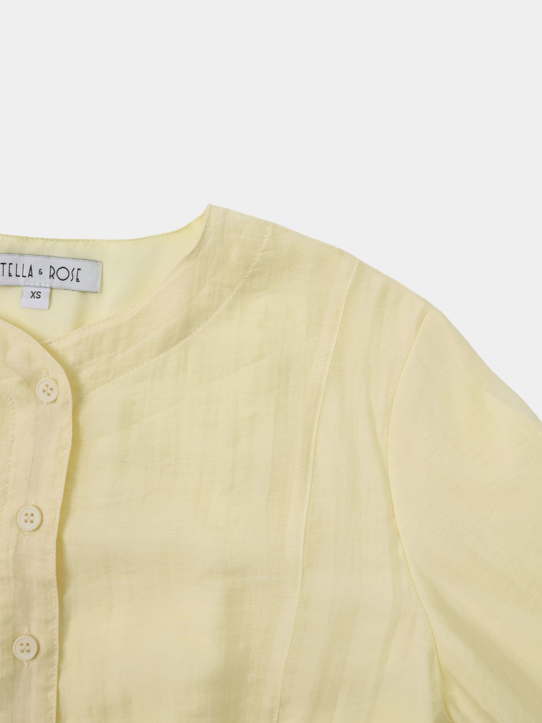High V Neck Blouse-Cream