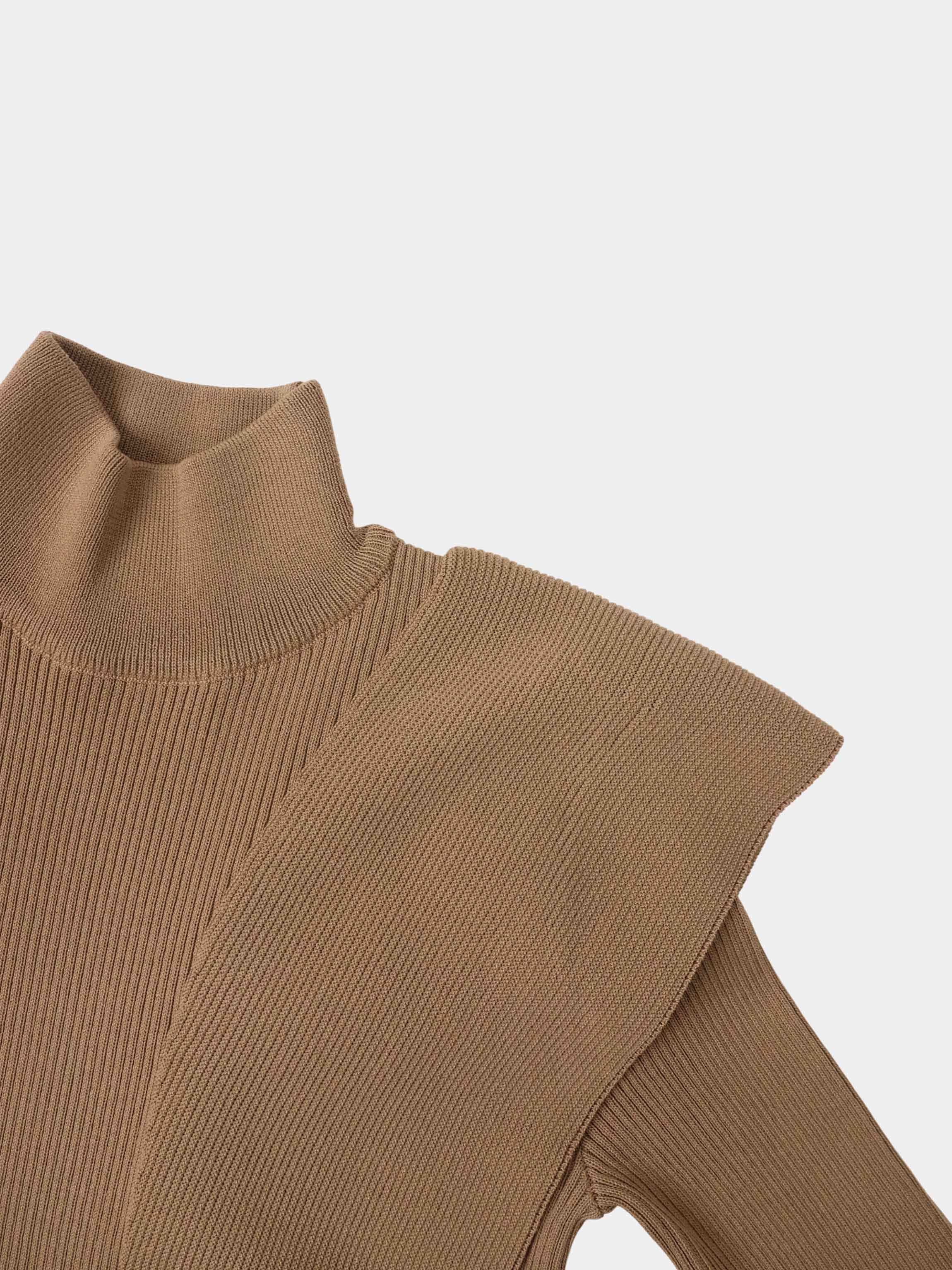 Side Ruffle Sweater - Latte