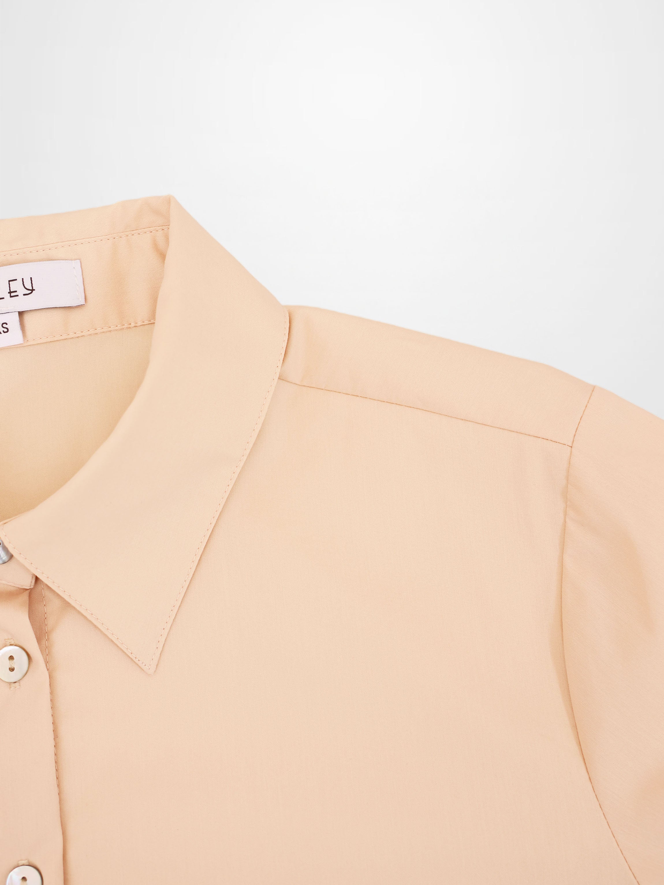 Cotton Button Down Blouse-Bone