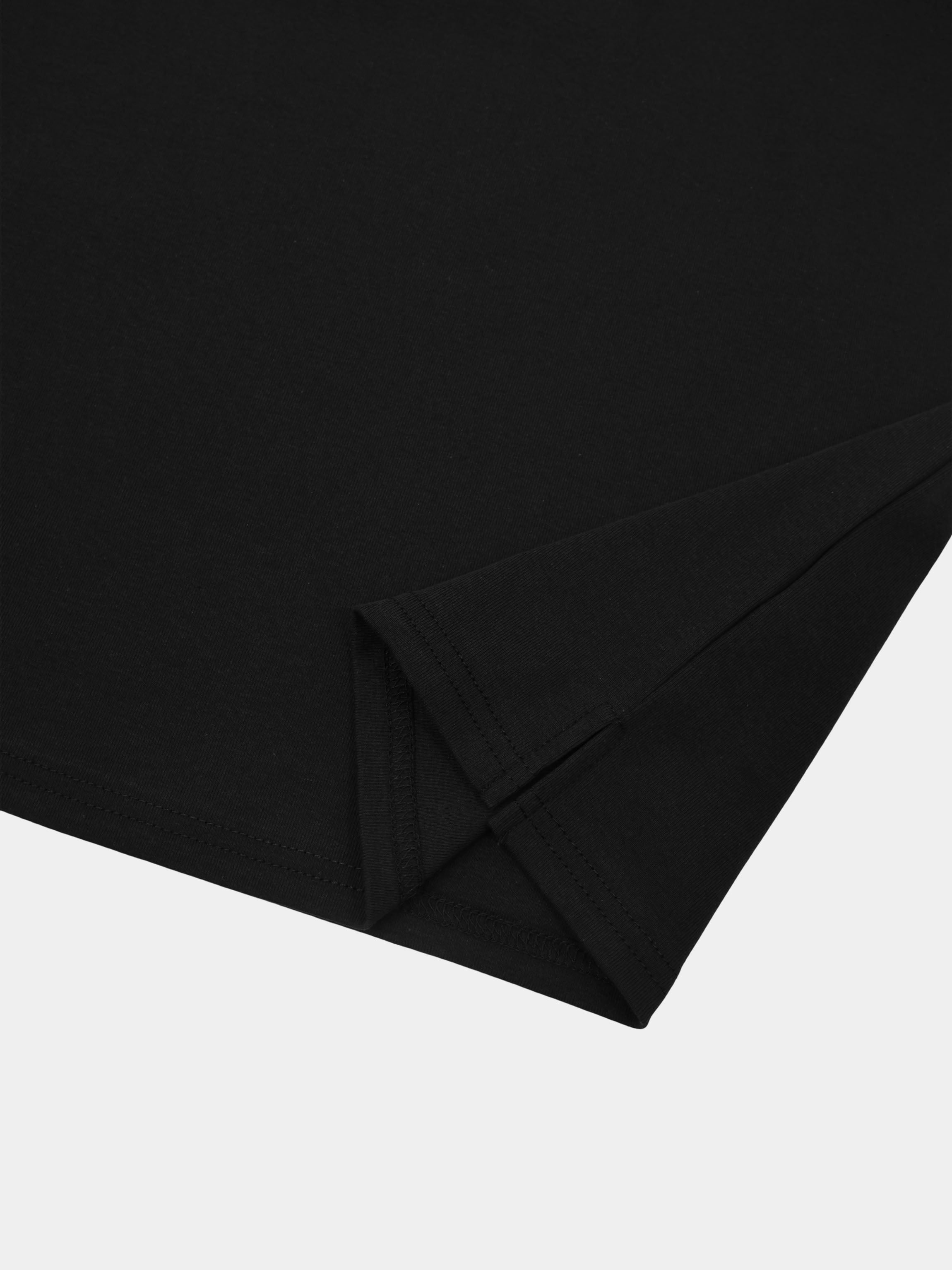 Straight Maxi Drawstring T-Shirt Skirt-Black
