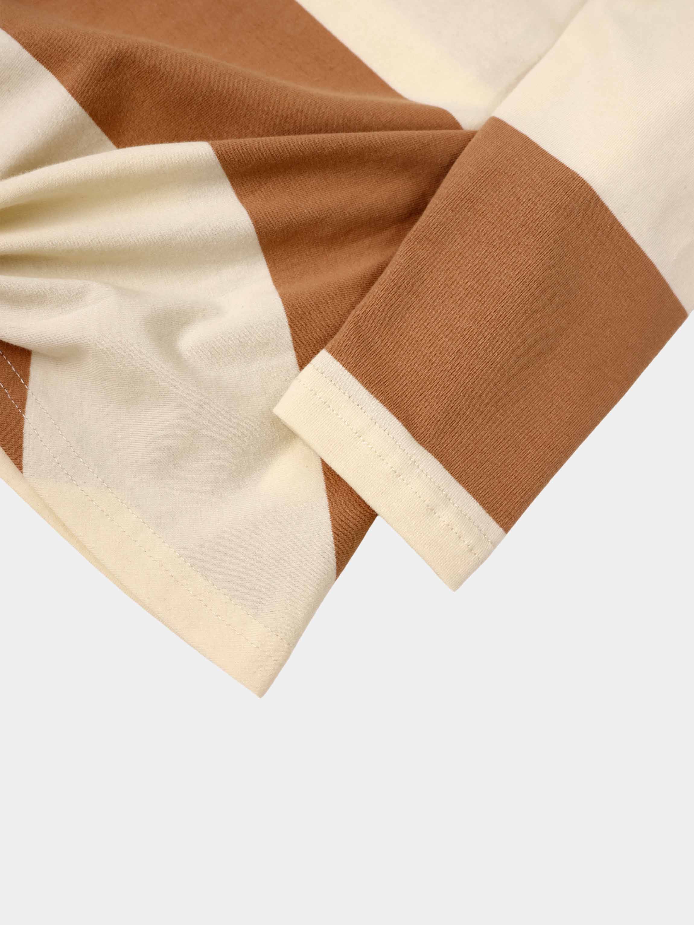 Striped Tie Bottom T-Shirt-Tan