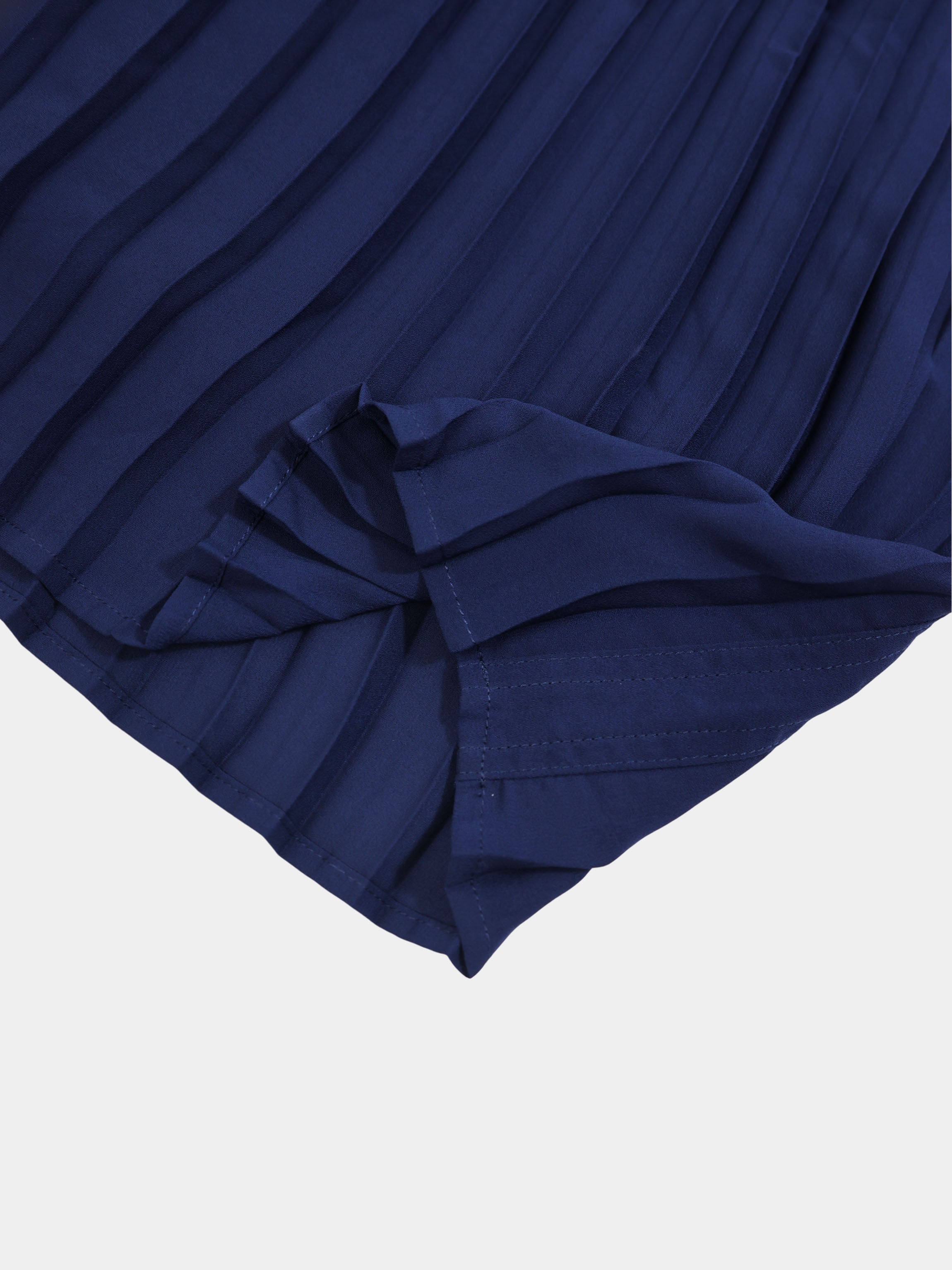 Chiffon Drop Waist Pleat Skirt-Navy