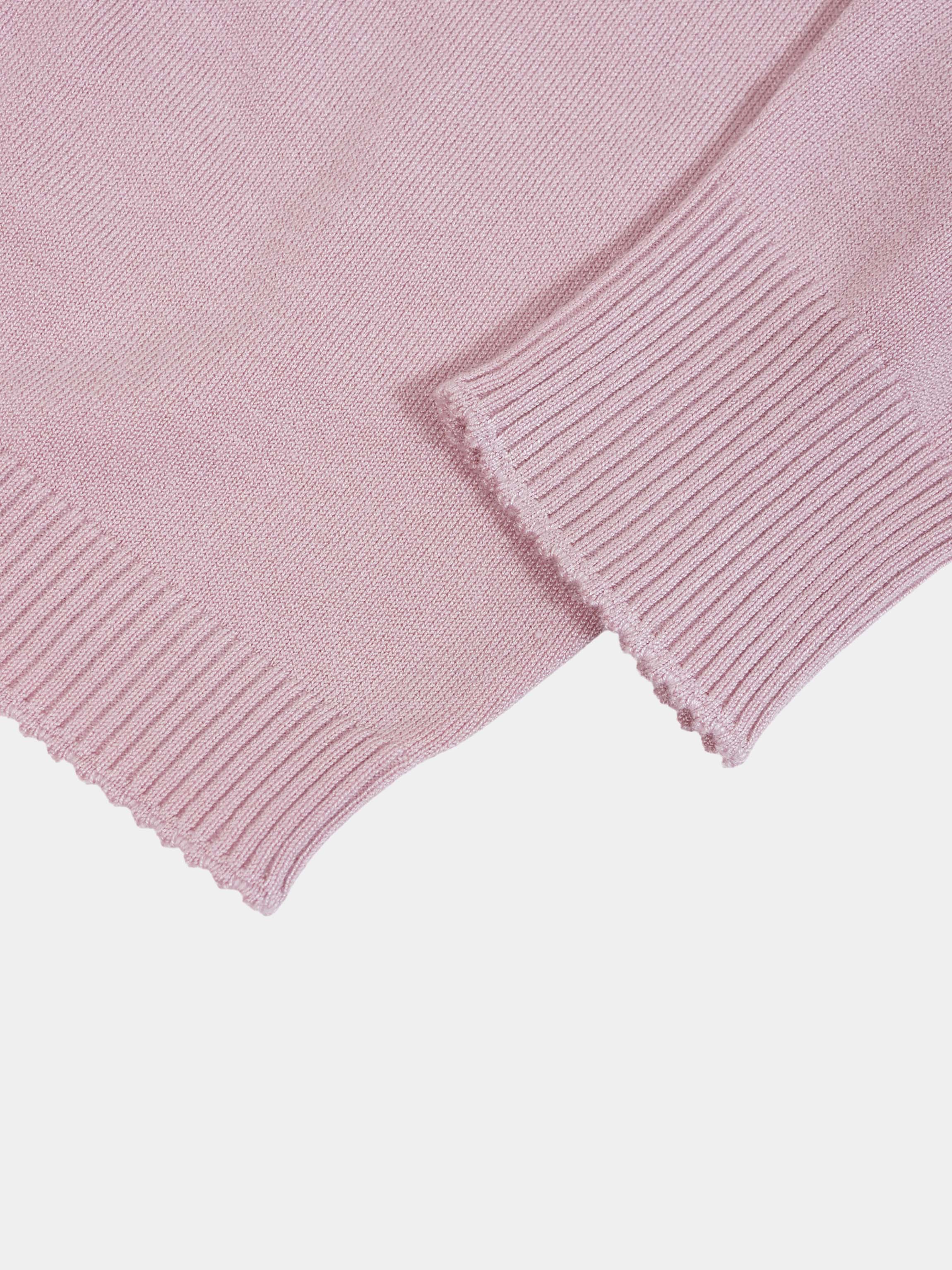 Trim Detail Crew Crop Cardigan-Mauvey Pink