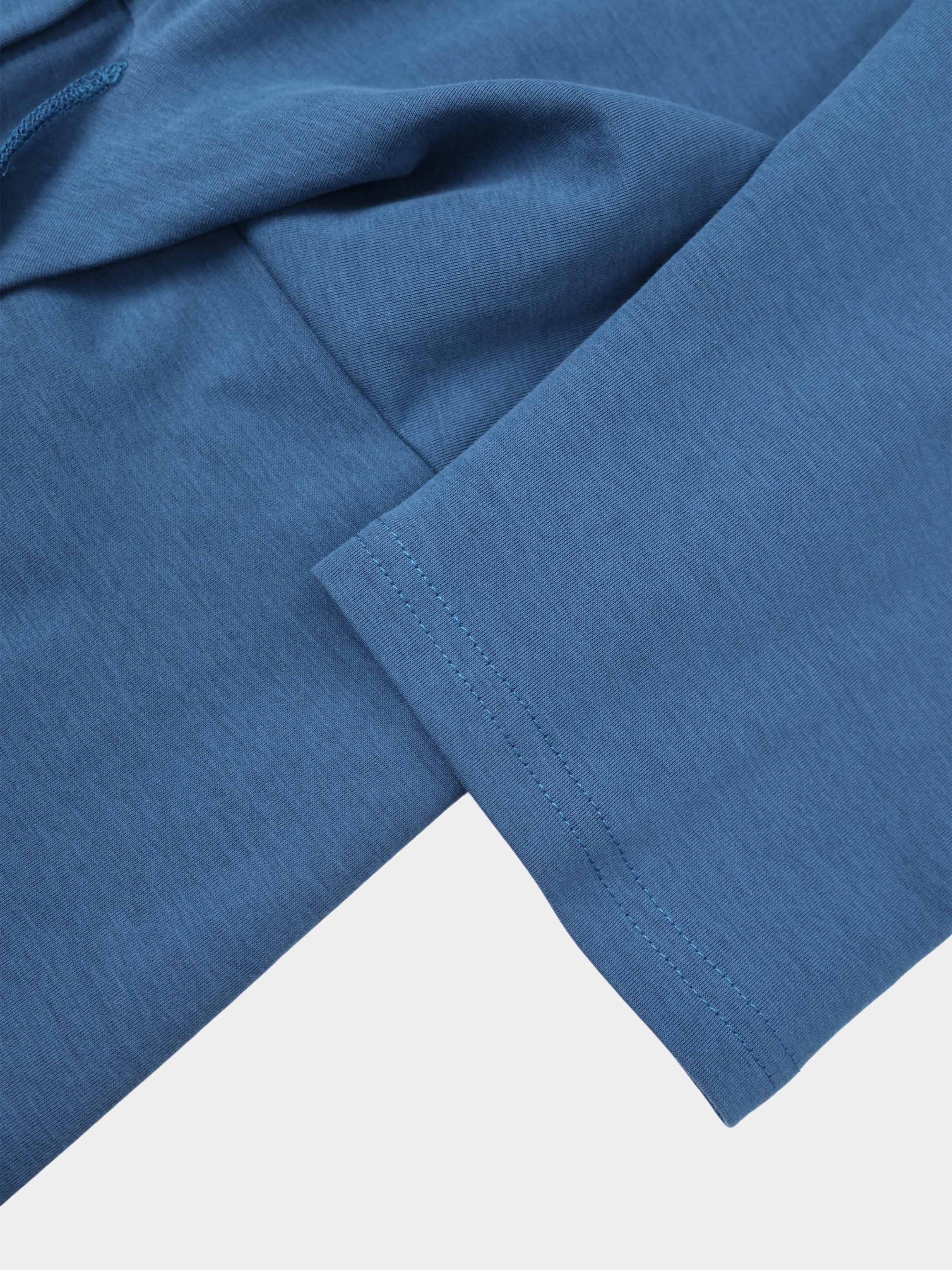 Waist Tie Button Down T-Shirt Dress-Blue Dusk
