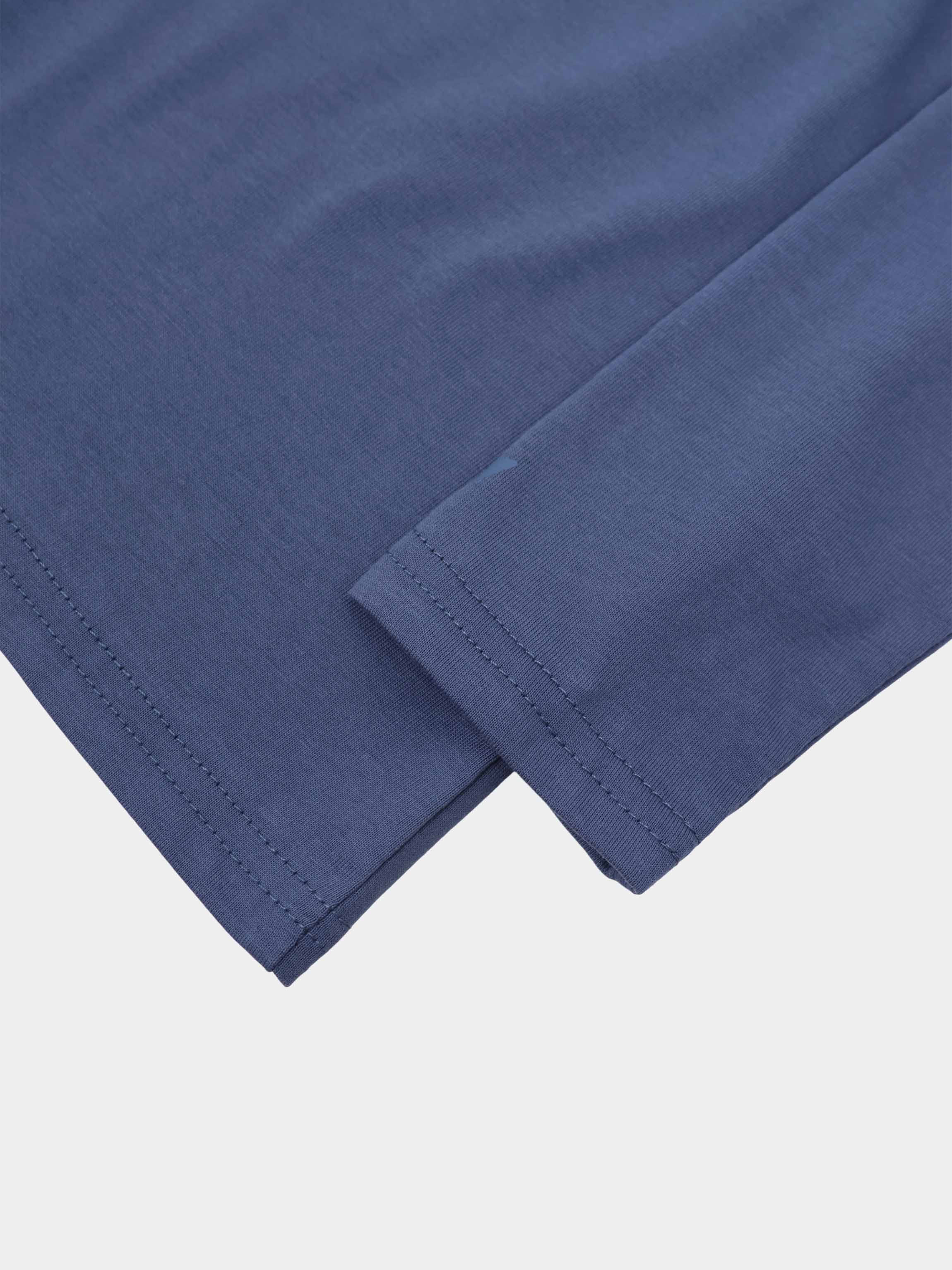 Center Seam High V Tee-Denim Blue