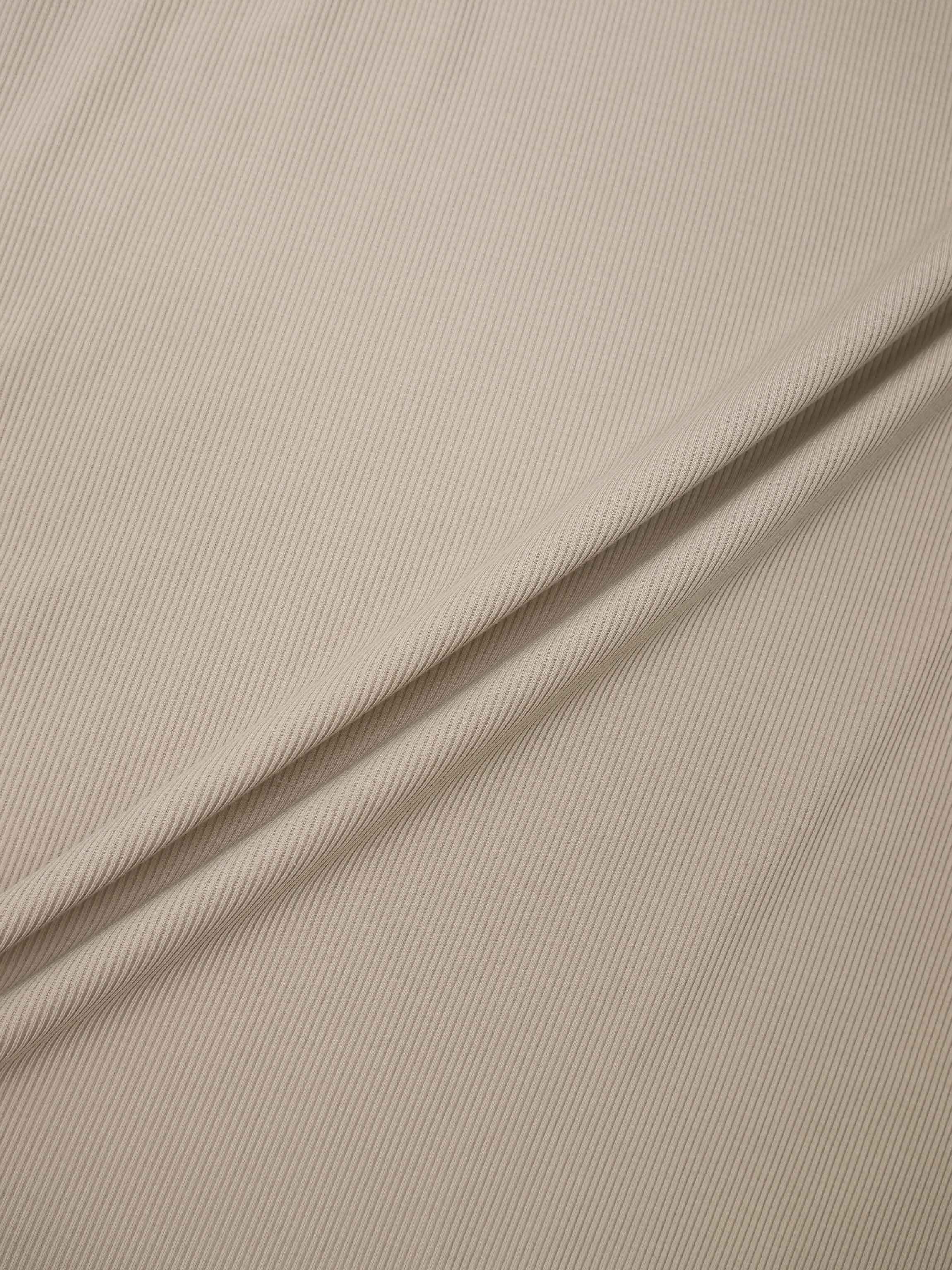 T-Shirt Ribbed Yoke Skirt-Tan