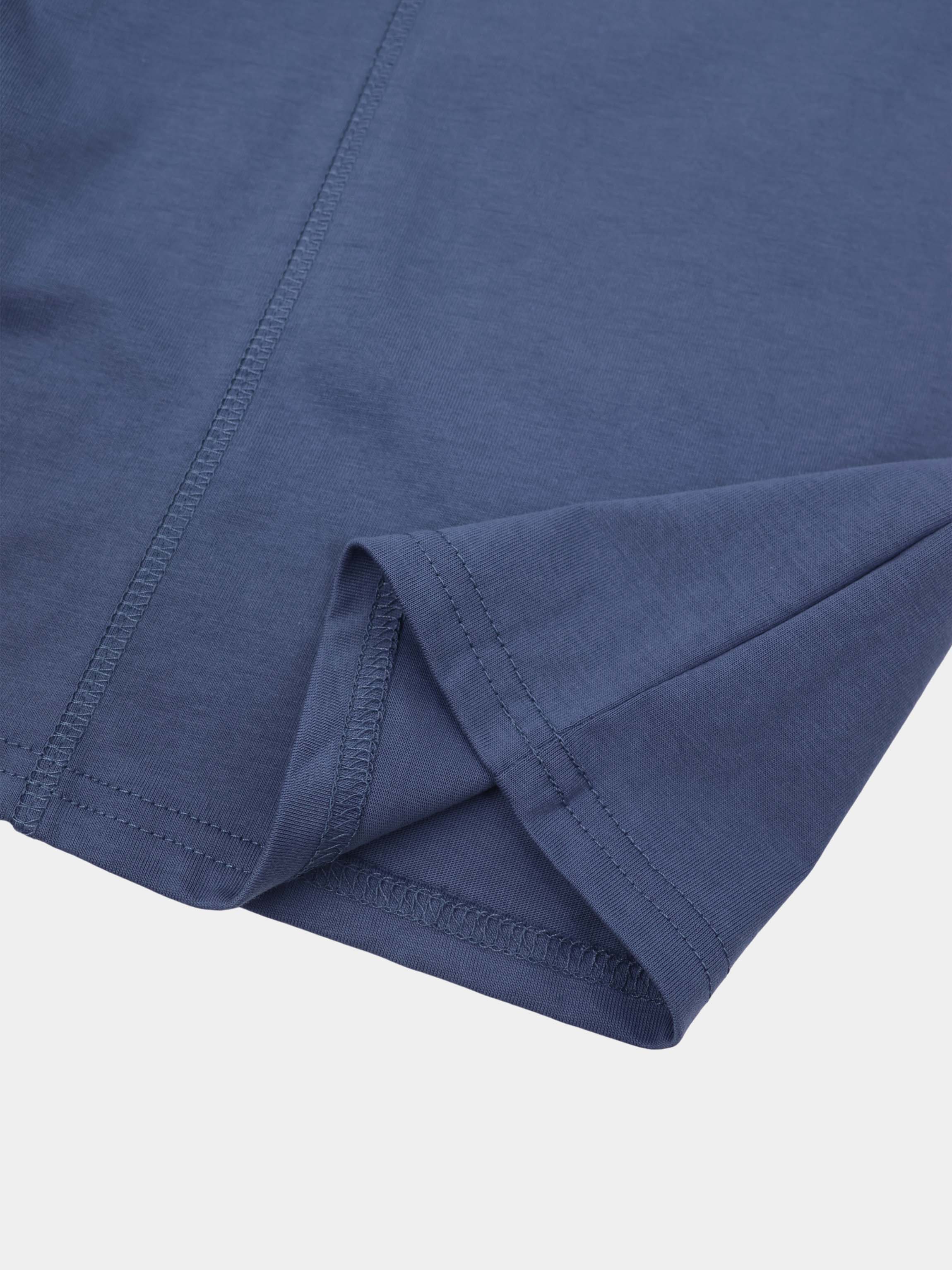 Center Seam High V Tee-Denim Blue