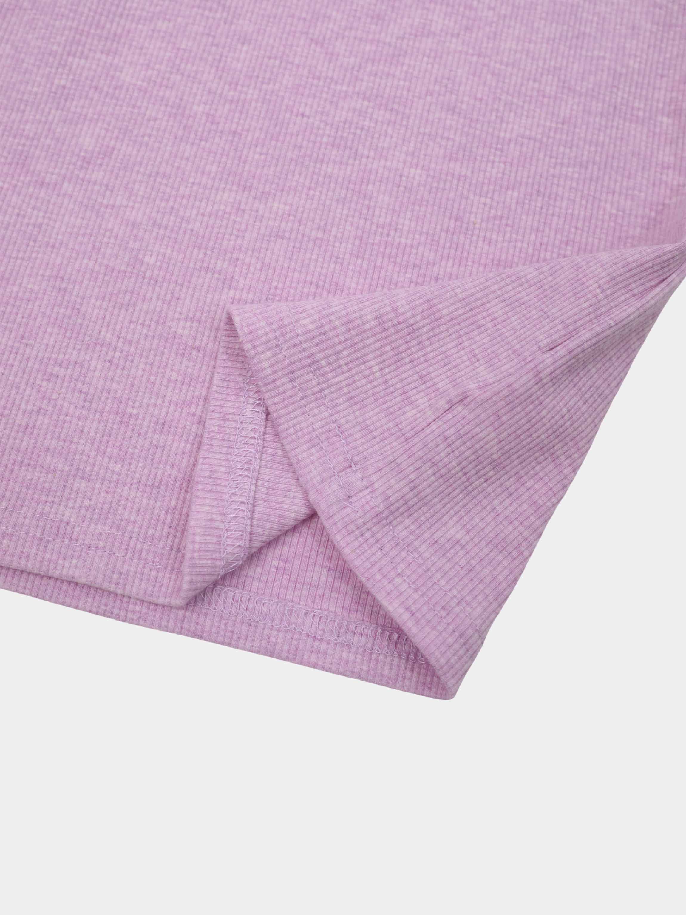 Heathered Collared Tee-Lavender