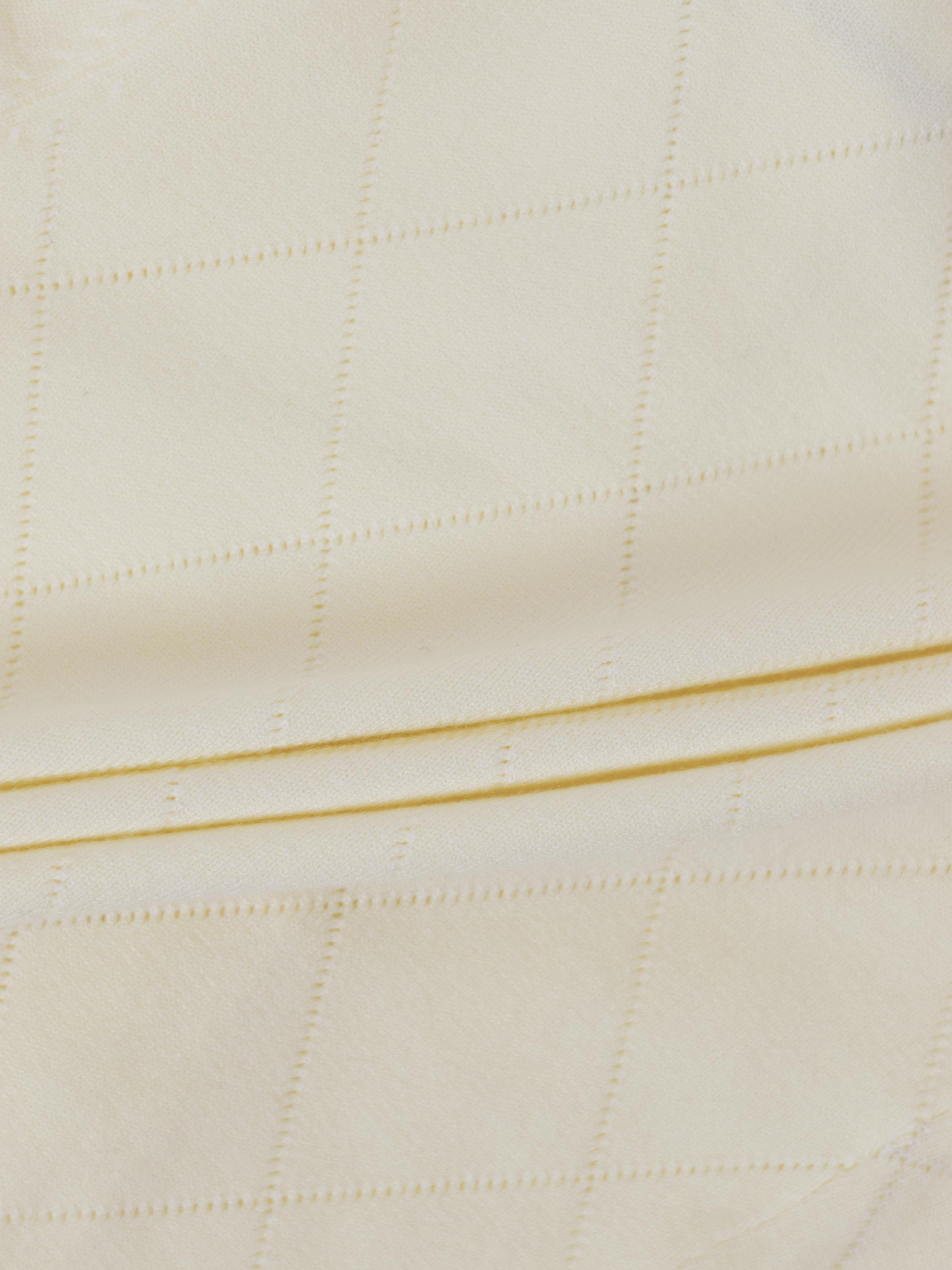 Velvet Detail Pointelle Crew Cardigan-Cream/Black
