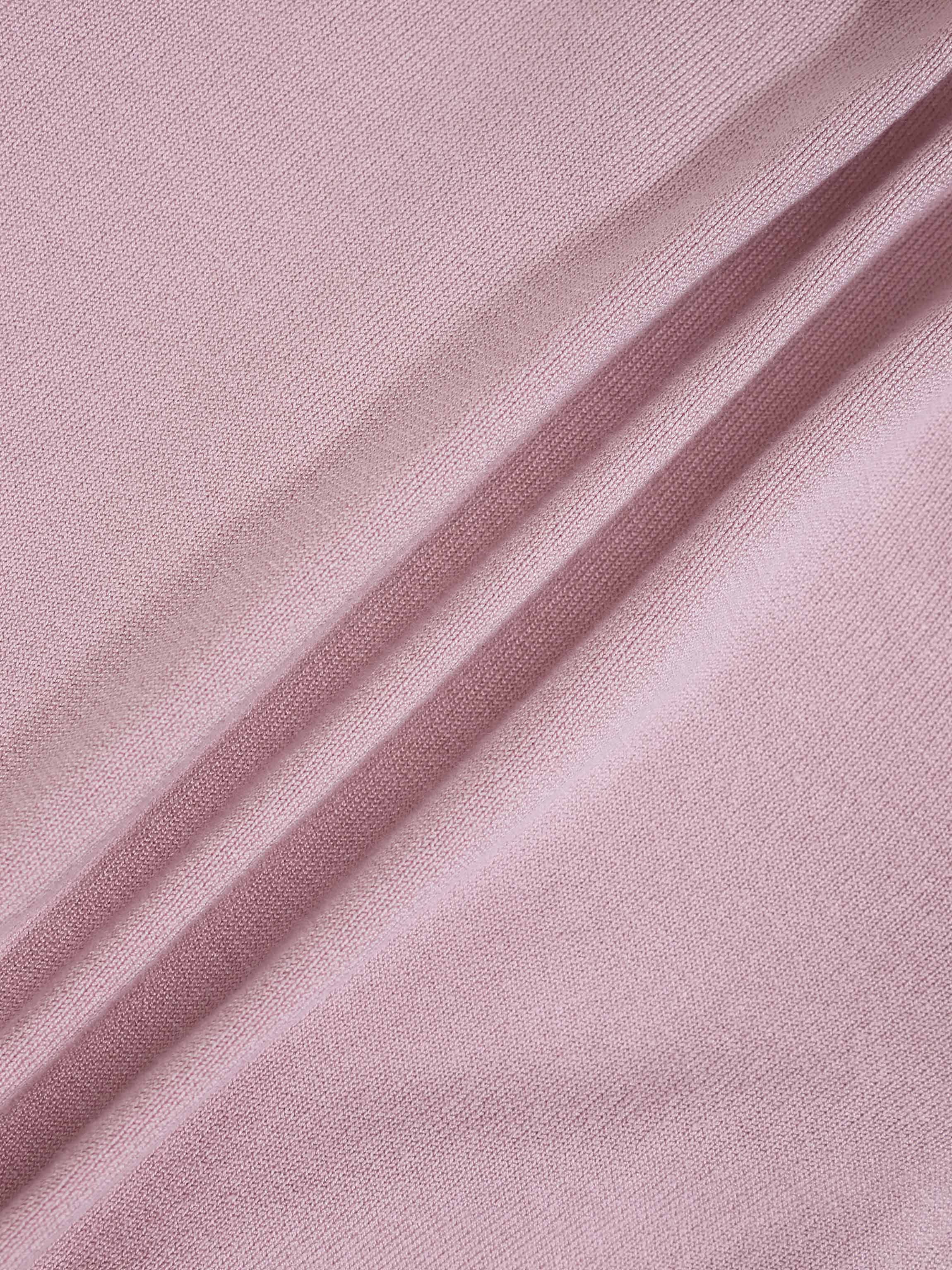 Trim Detail Crew Crop Cardigan-Mauvey Pink