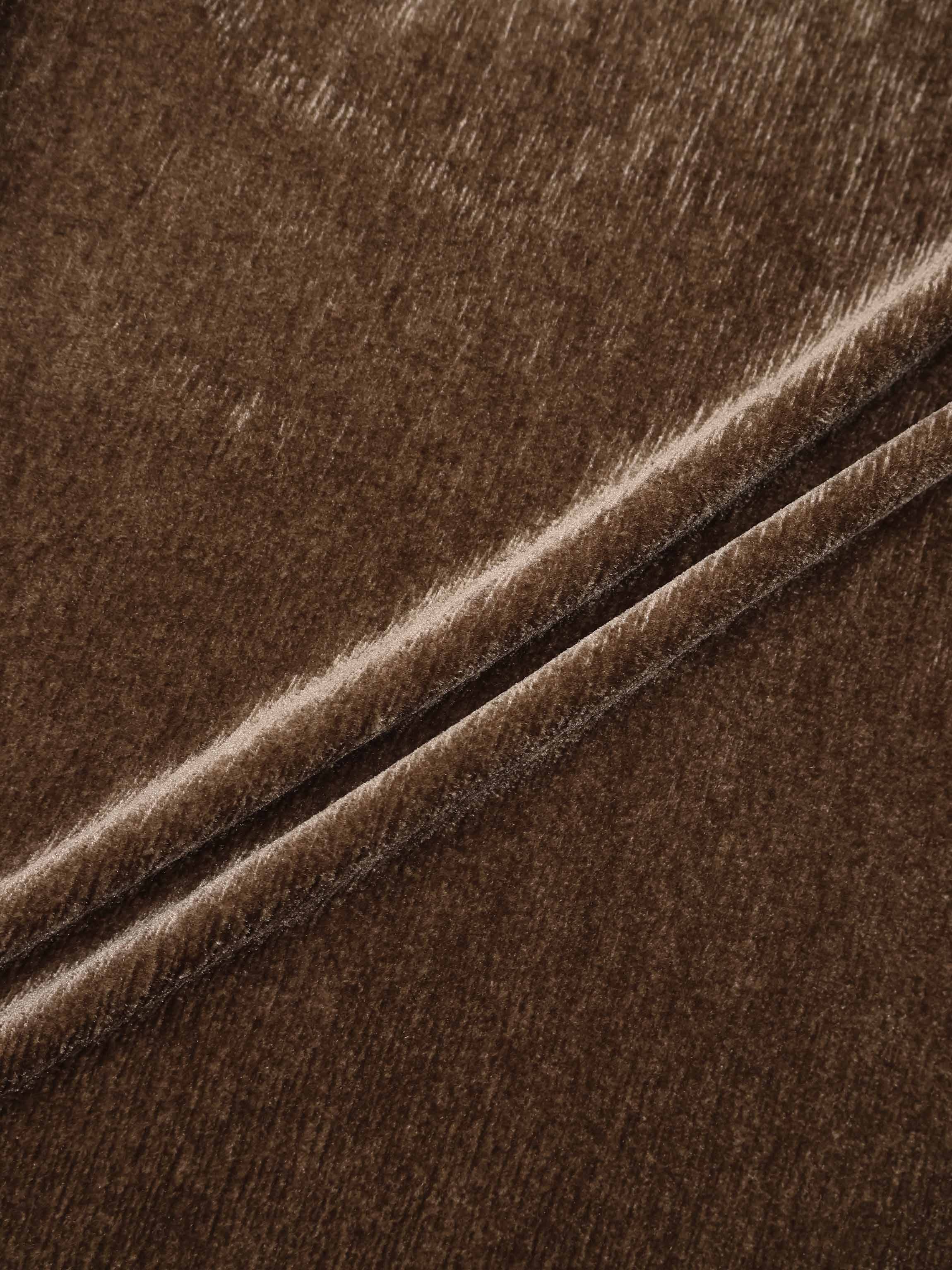 Textured Velour Turtleneck - Taupe