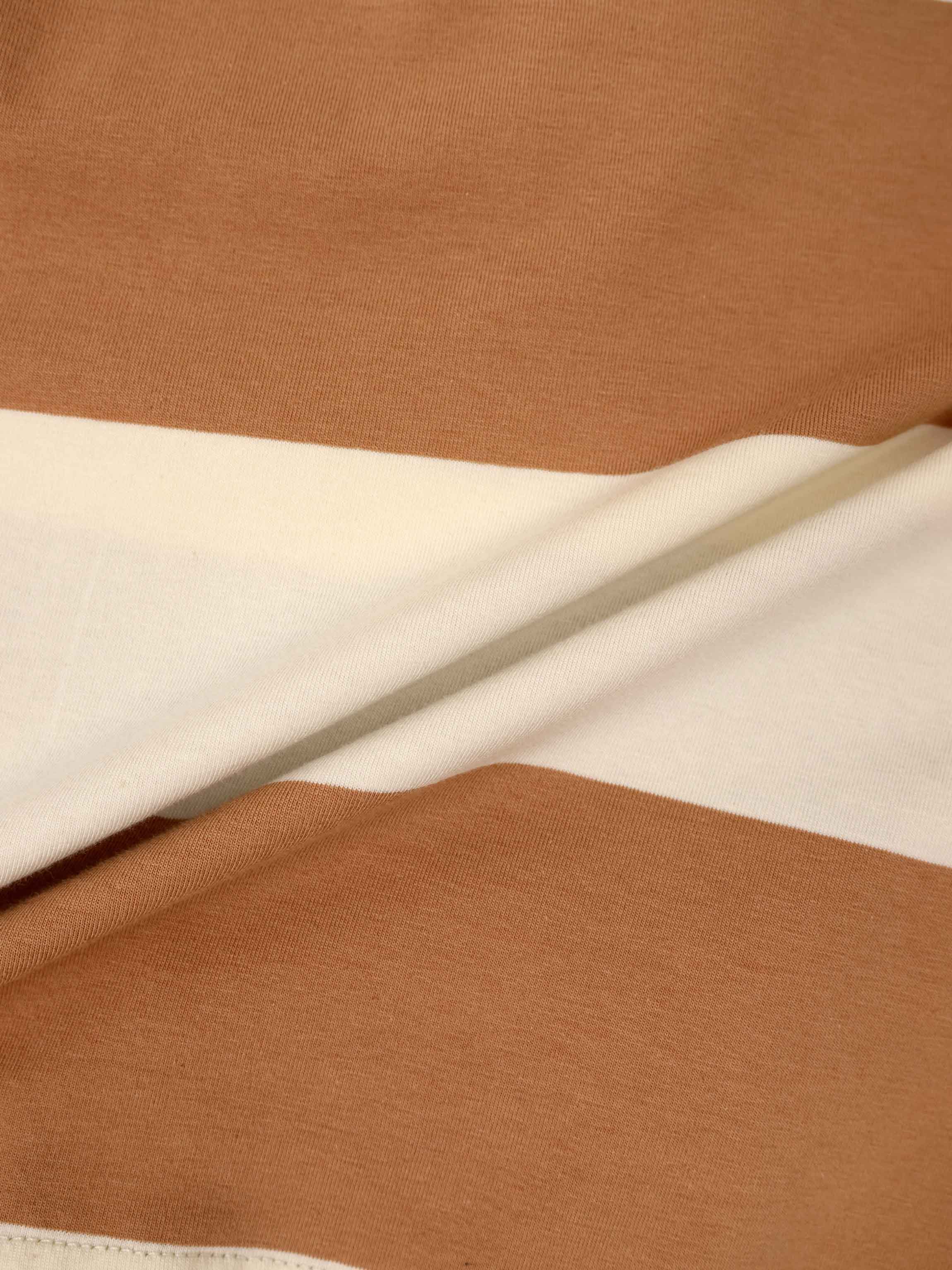 Striped Tie Bottom T-Shirt-Tan