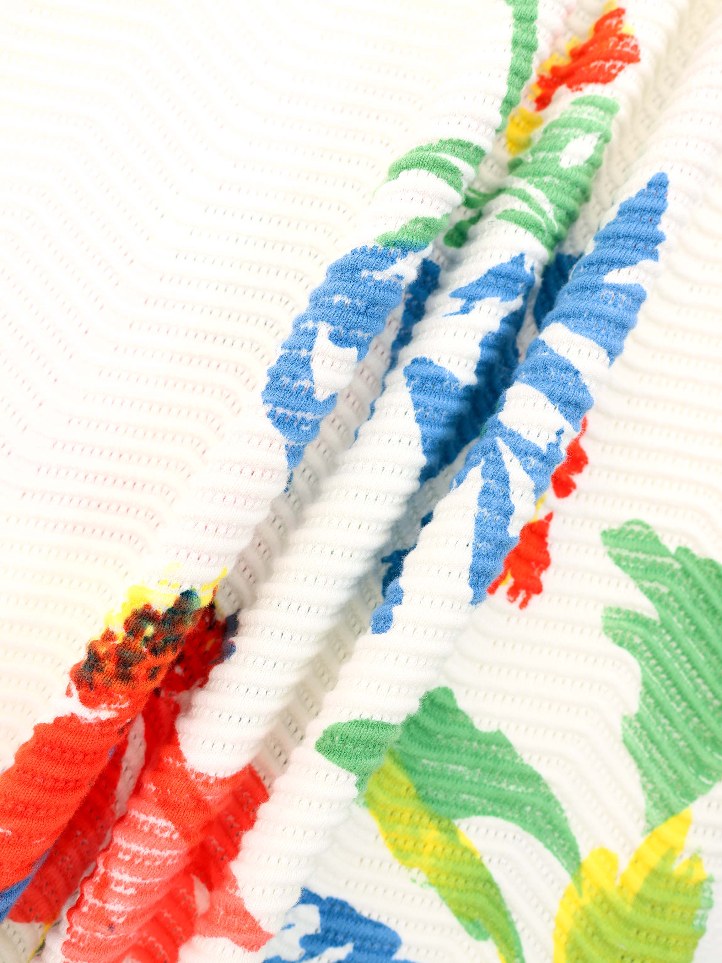 Printed Wave Cardigan-Coral Flower