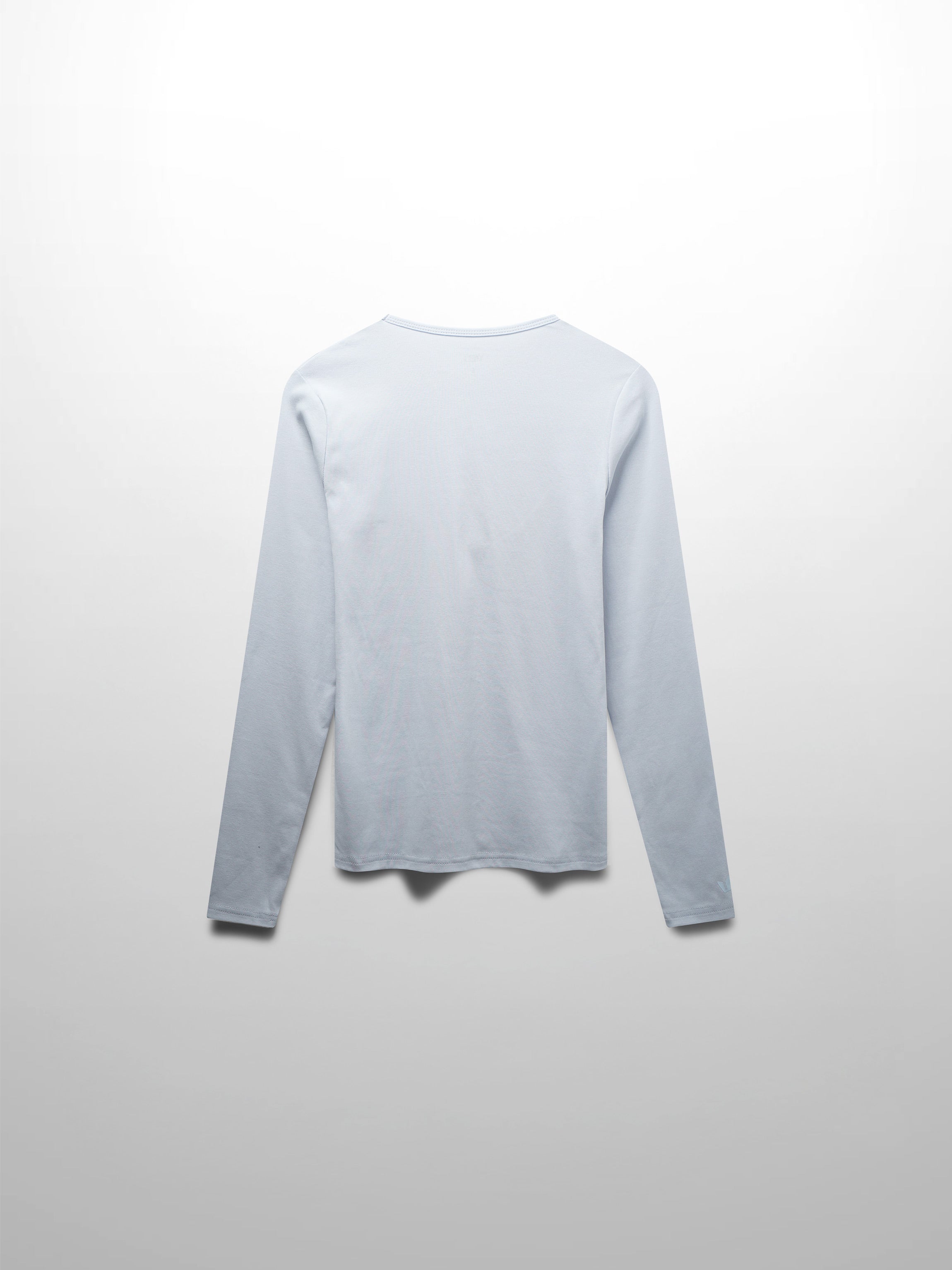 Basic High V Tee Long Sleeve-Powder Blue