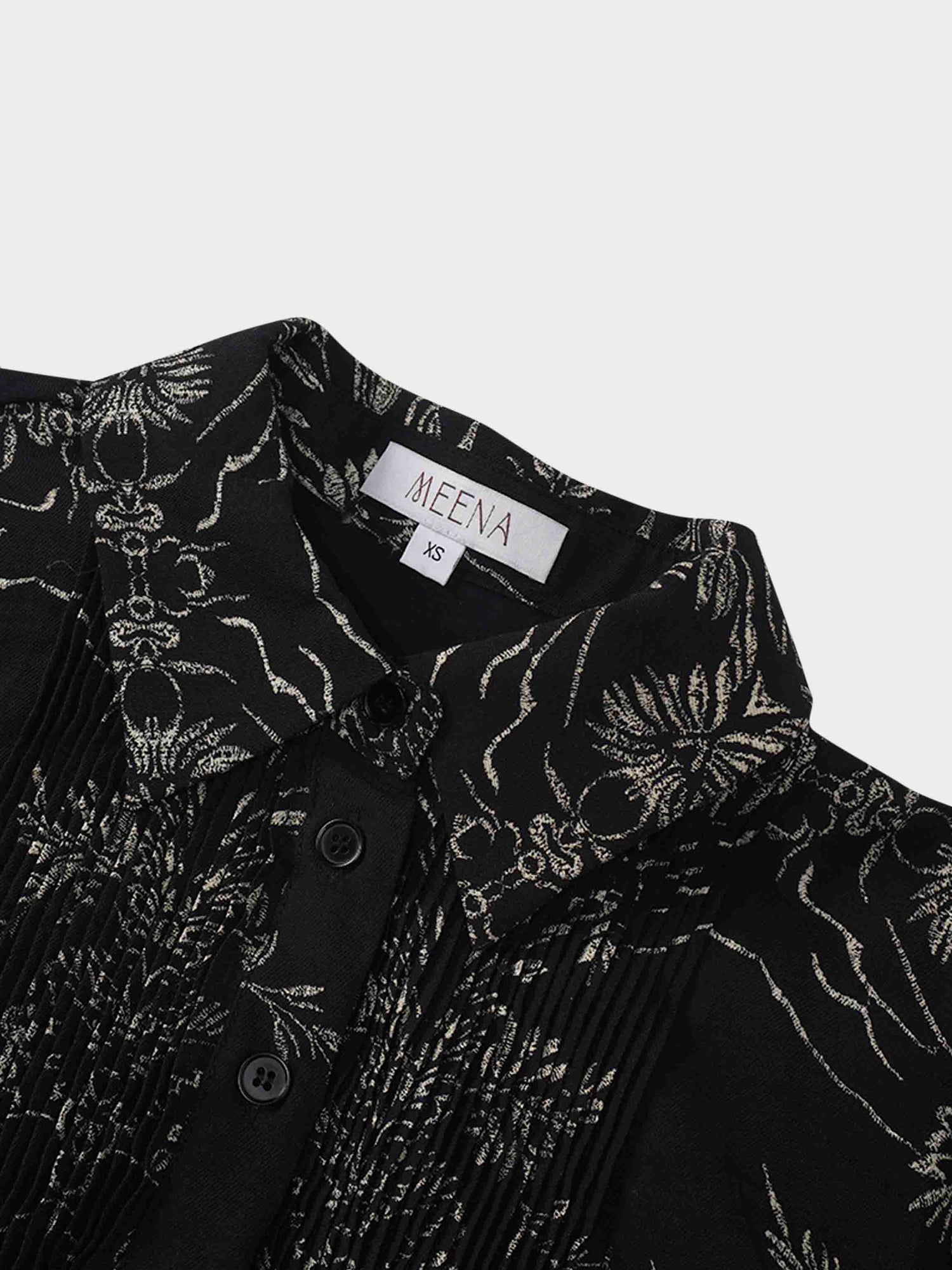 Pintuck Blouse-Tan Leaves