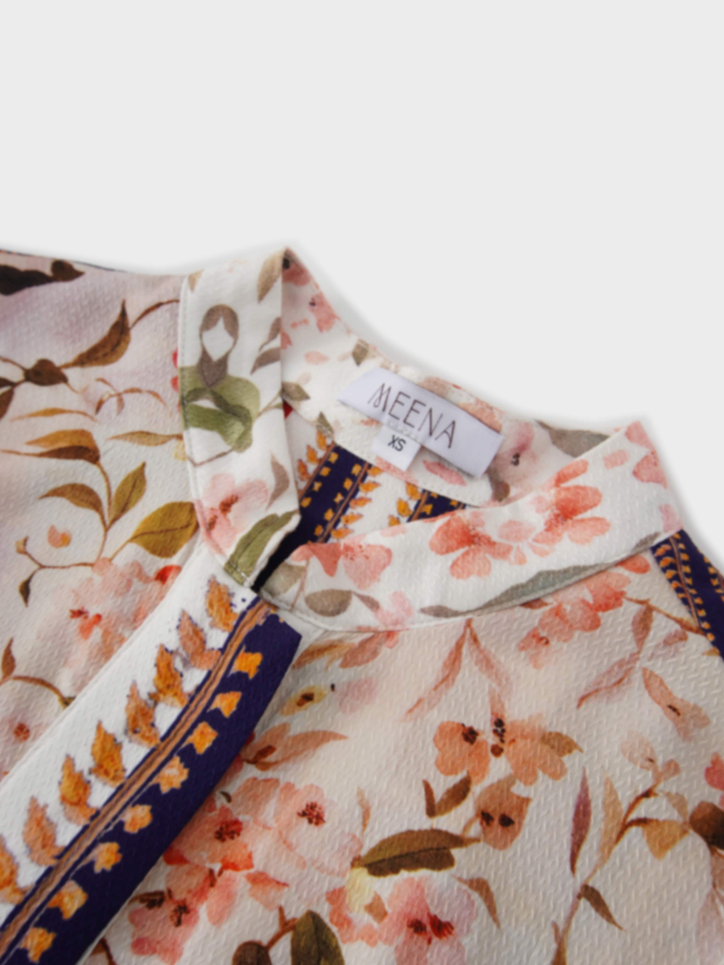 Peasant Belted Dress-Multi Colored