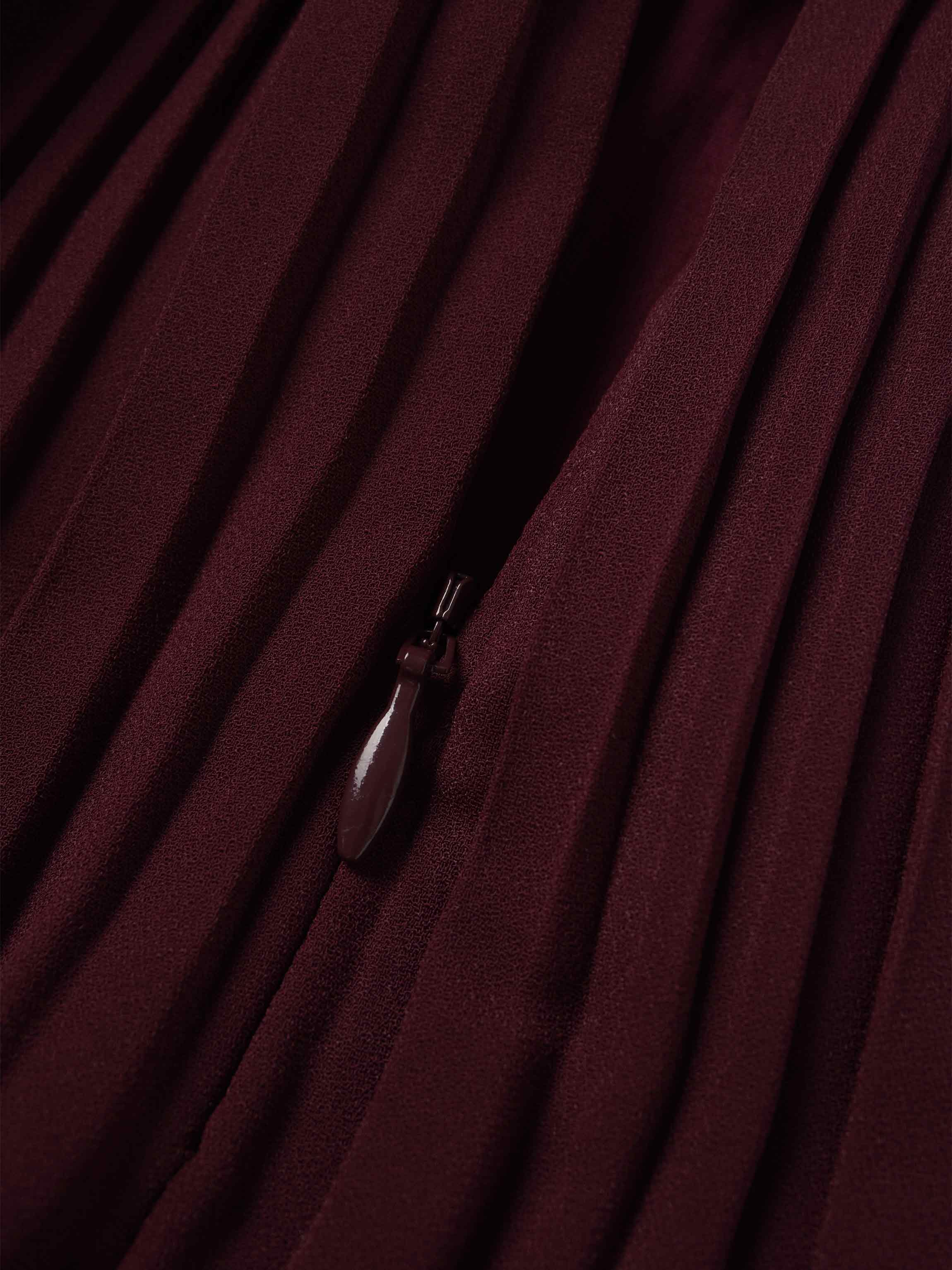 Pleated Layer Skirt 26"-Burgundy