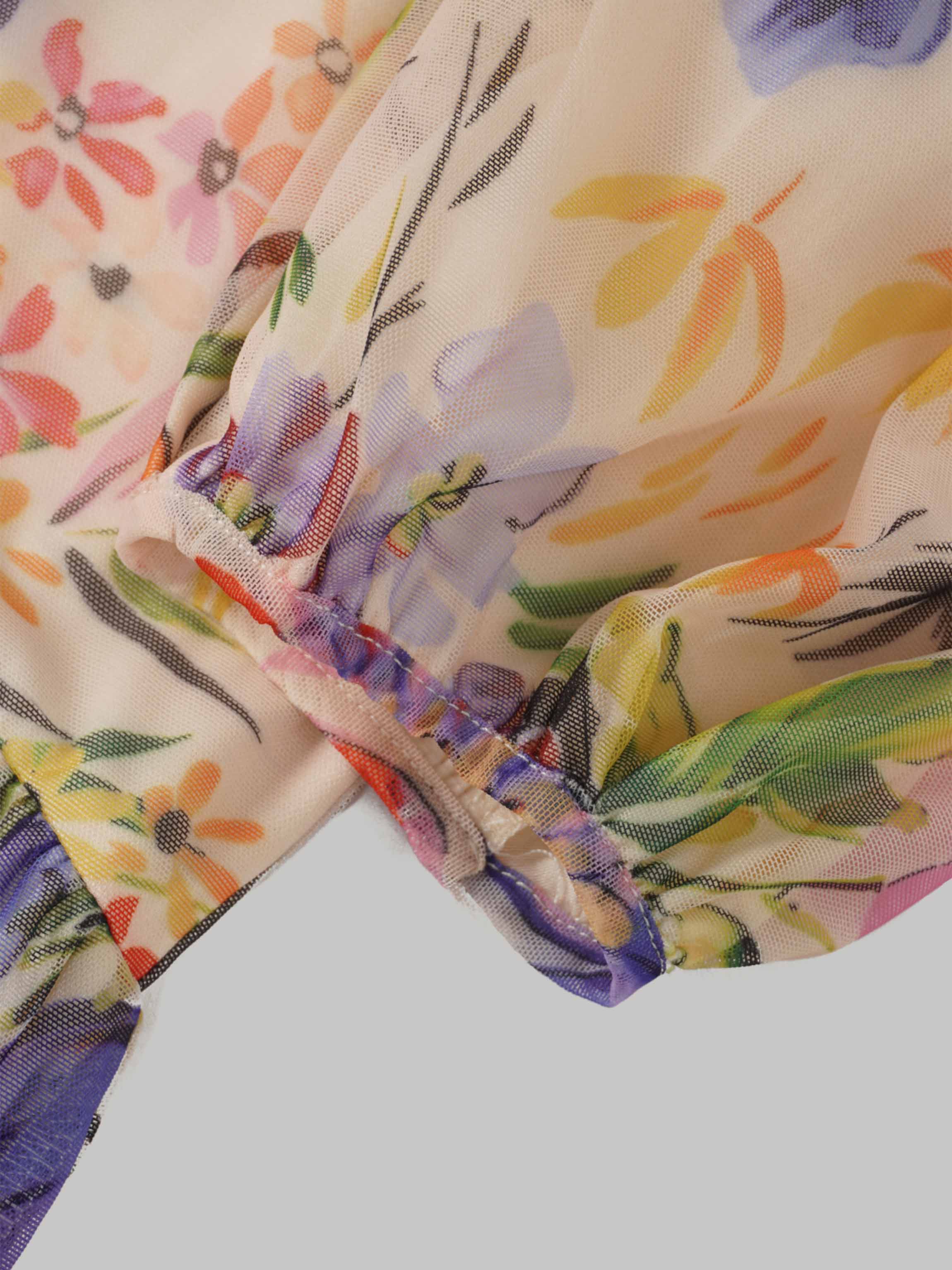 Mesh Tiered Dress-Spring Floral