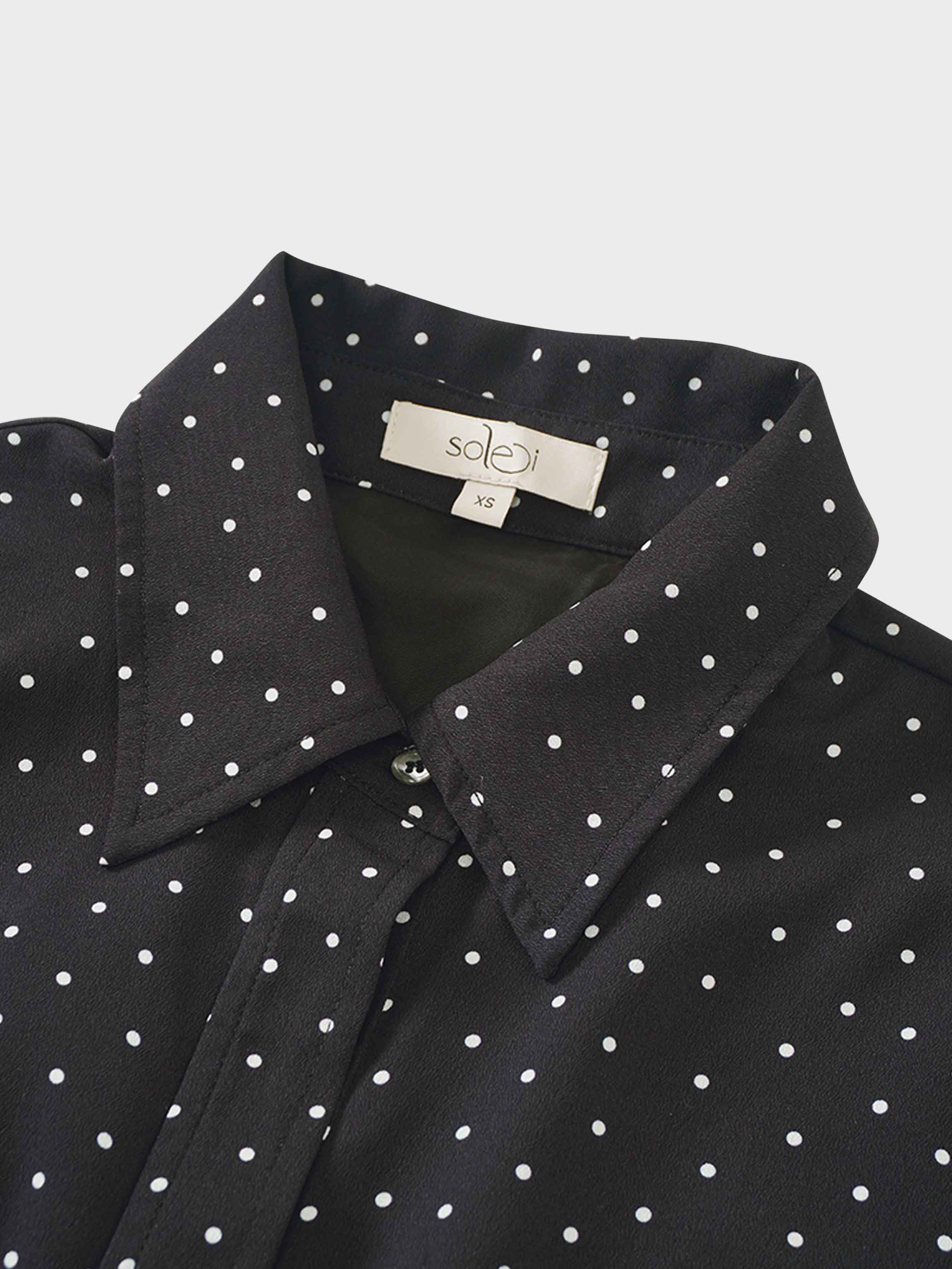 Linda Dress-Black and White Polka Dot