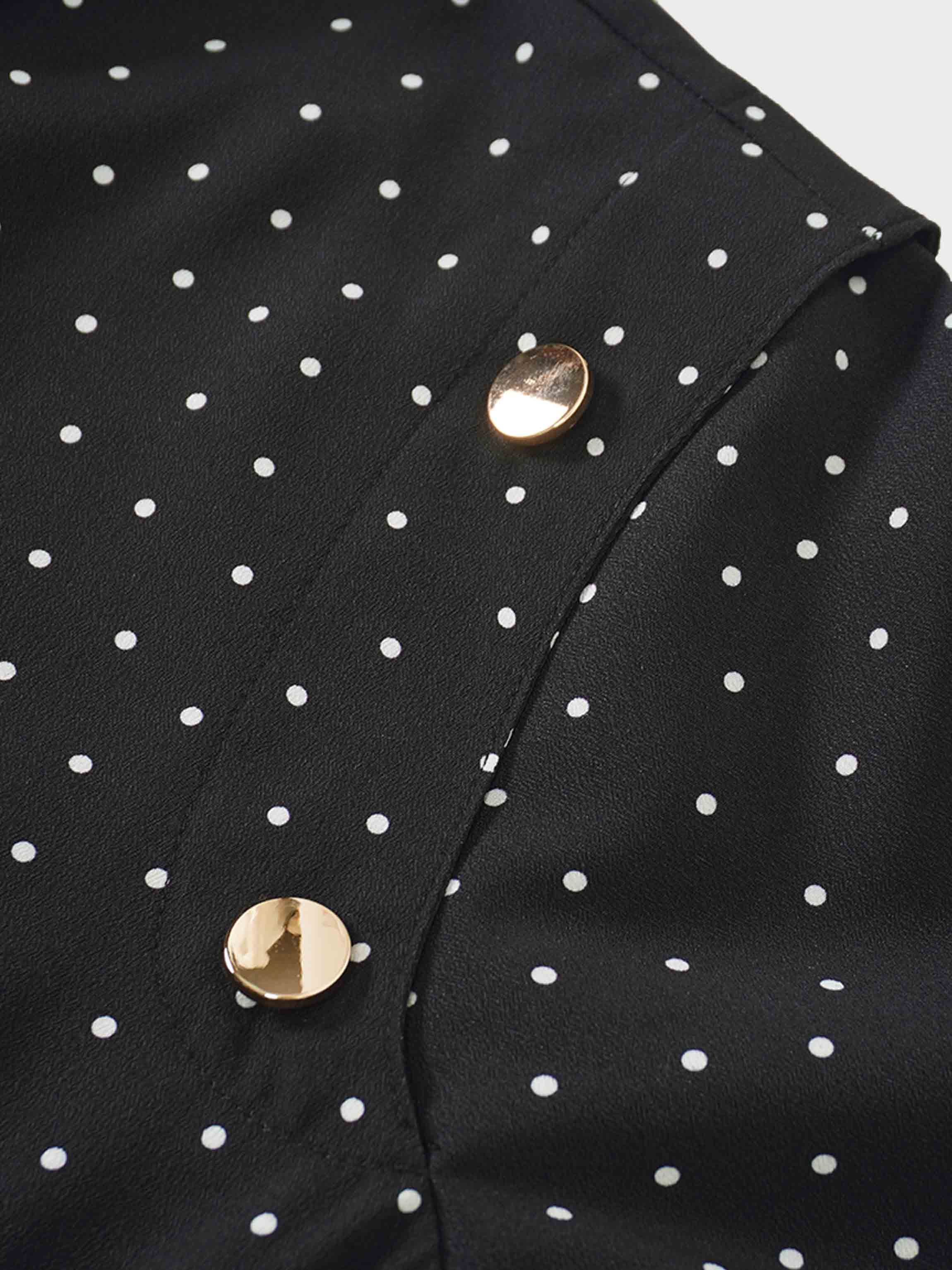 Linda Dress-Black and White Polka Dot