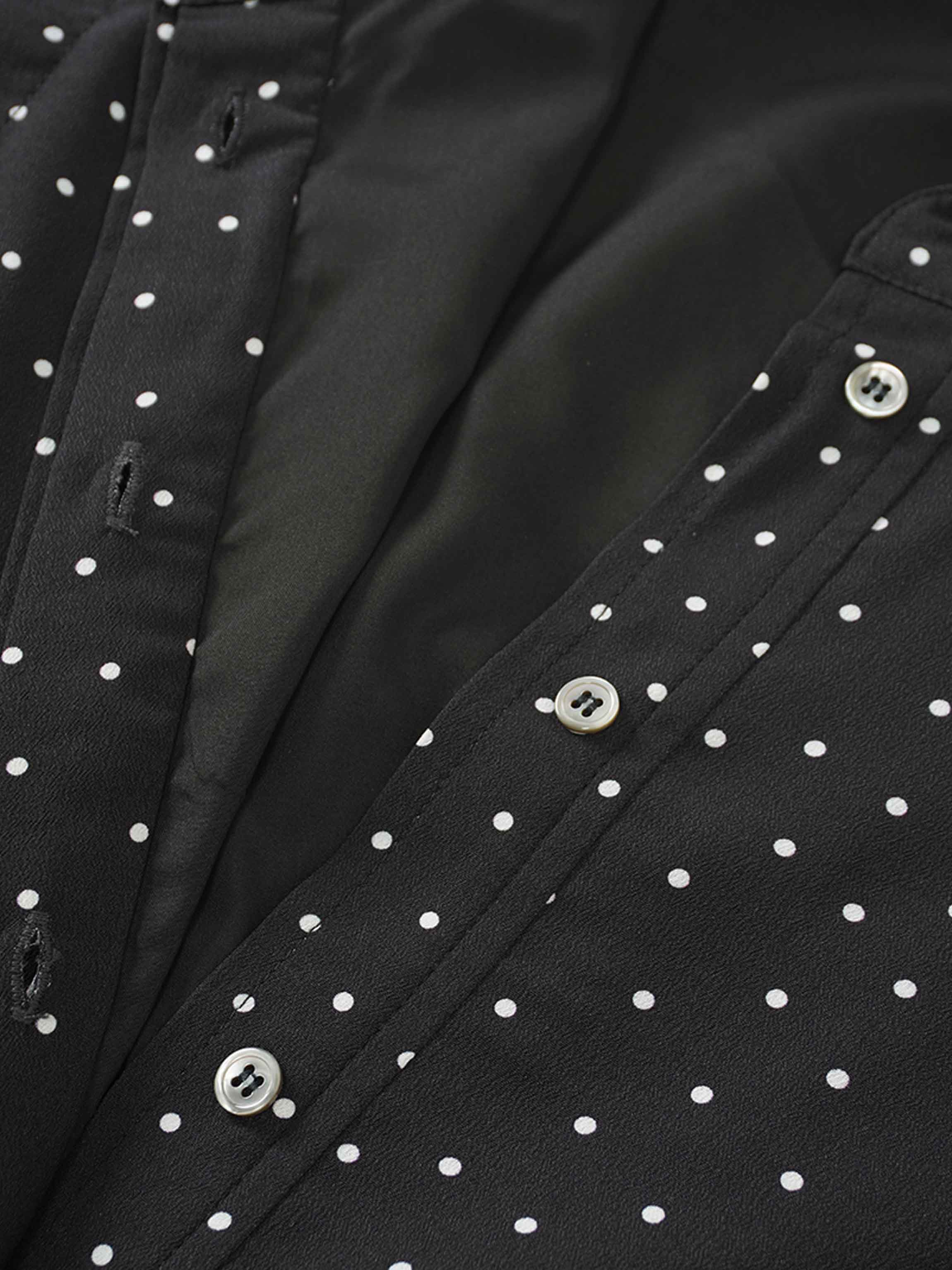 Linda Dress-Black and White Polka Dot