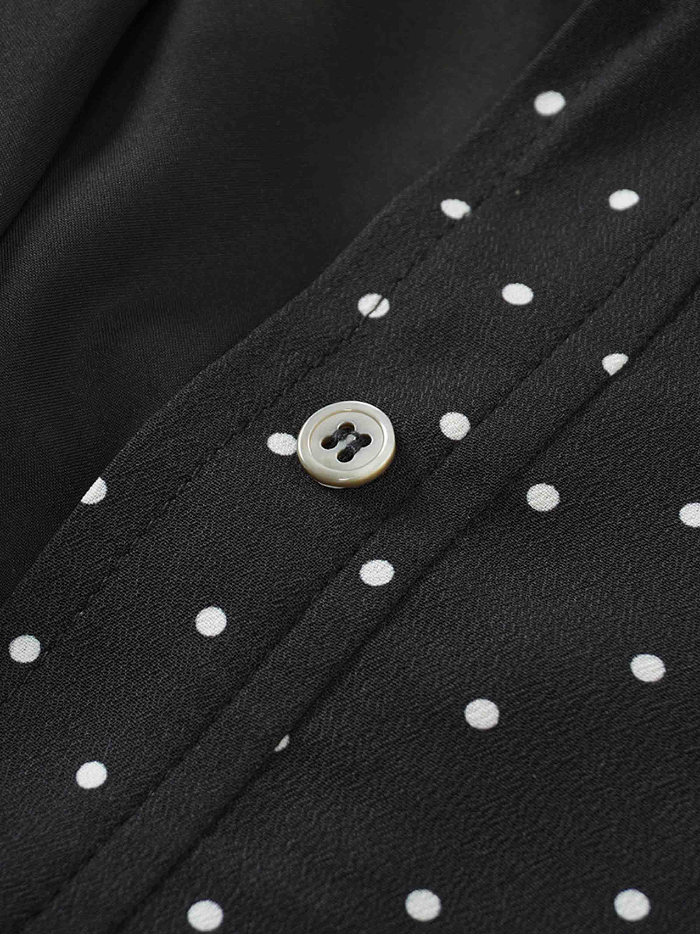 Linda Dress-Black and White Polka Dot