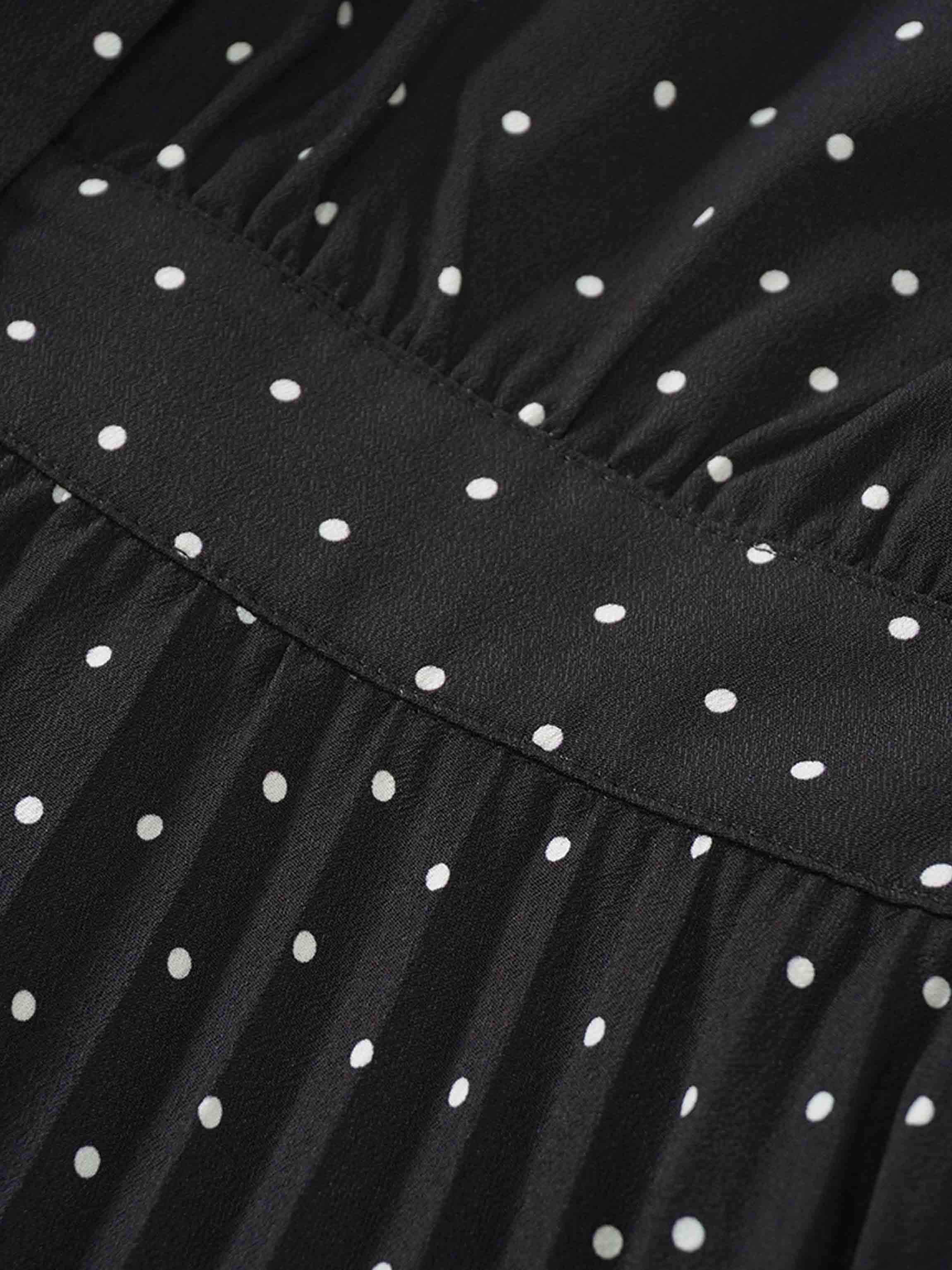 Linda Dress-Black and White Polka Dot