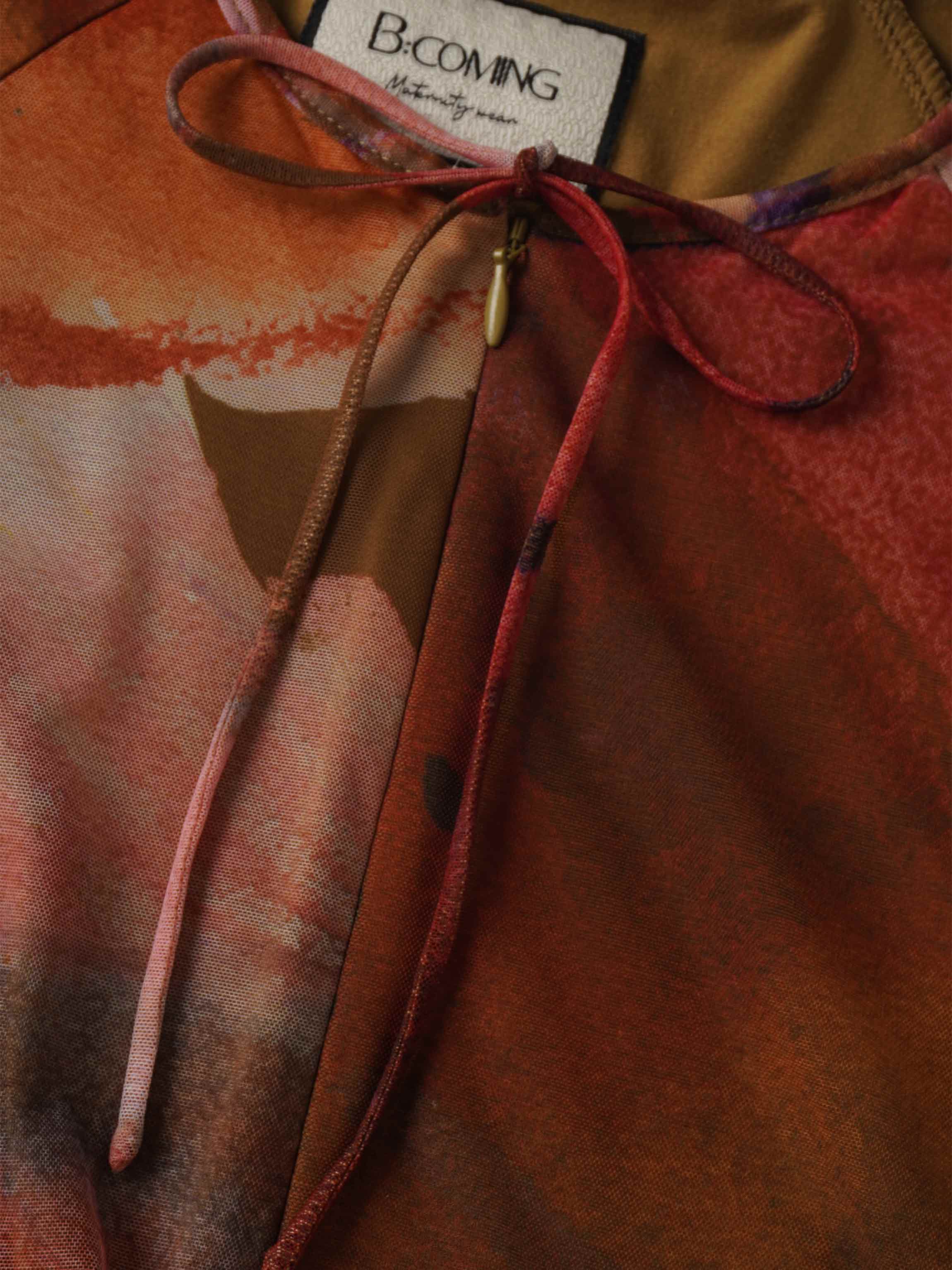 Mesh Tiered Dress-Watercolor Floral