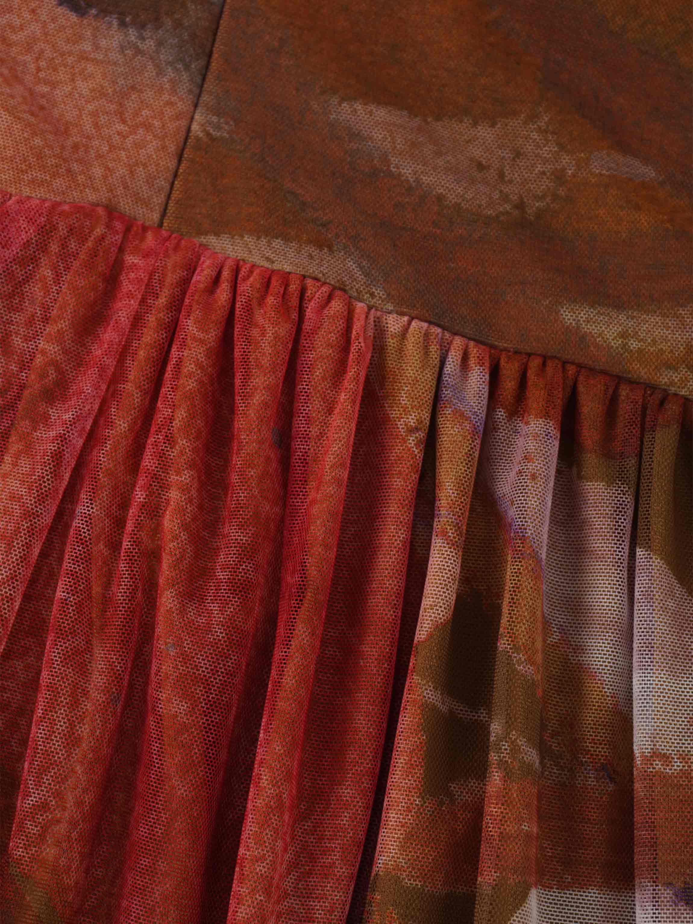 Mesh Tiered Dress-Watercolor Floral