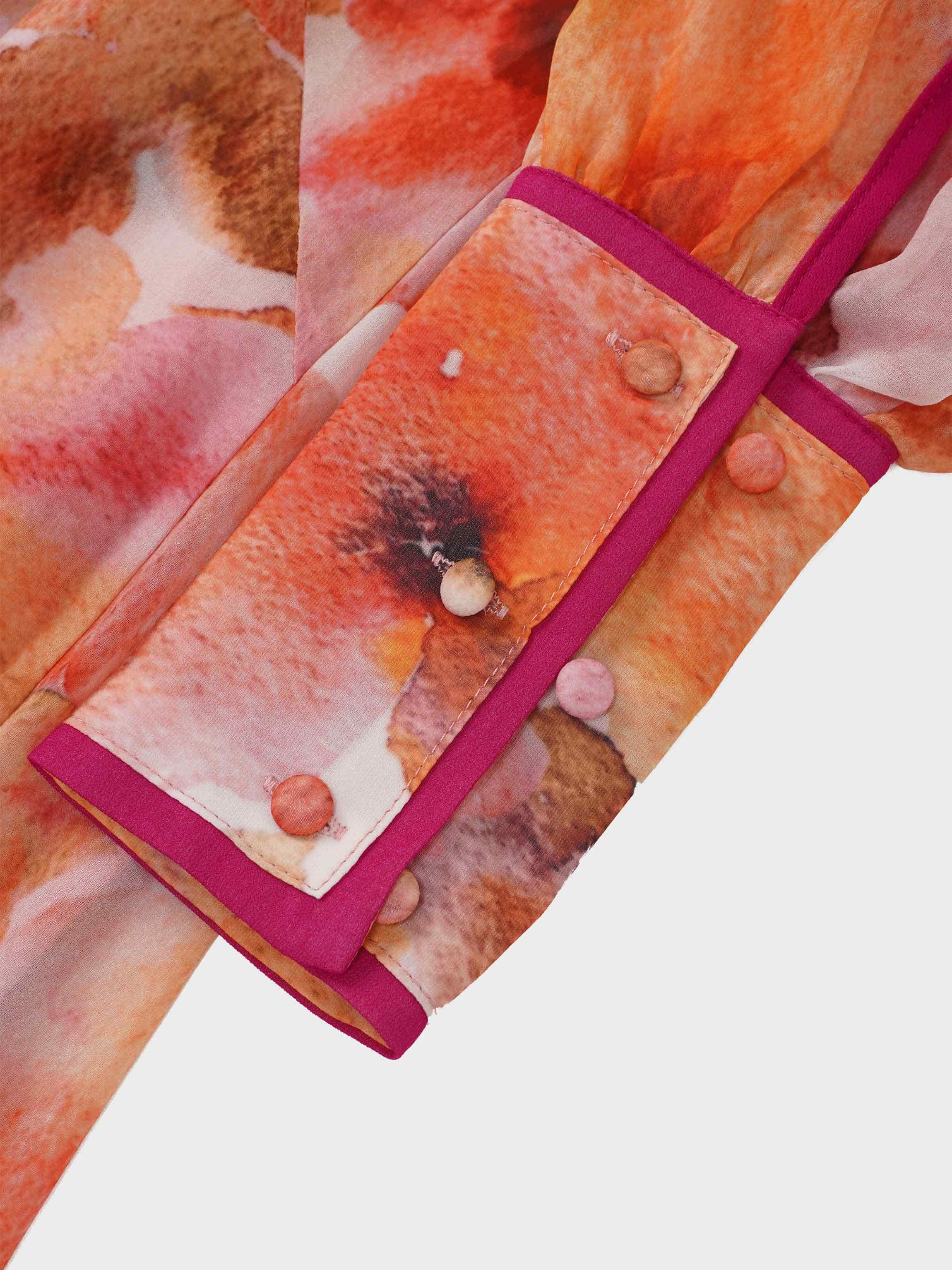 Asymmetrical Hem Dress-Spring Flowers